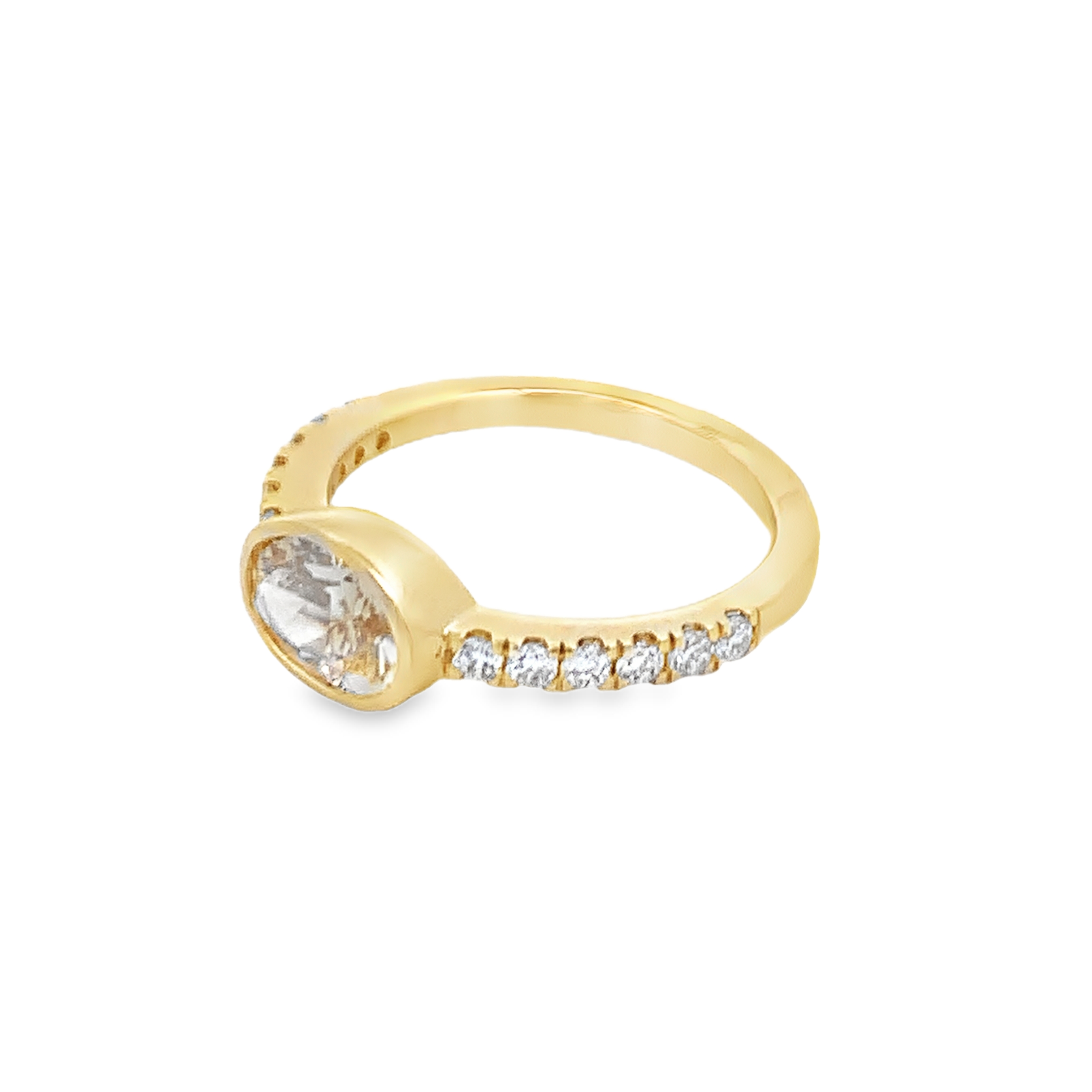 14K Yellow Gold Bezel Lab Grown Yellow Diamond Engagement Ring