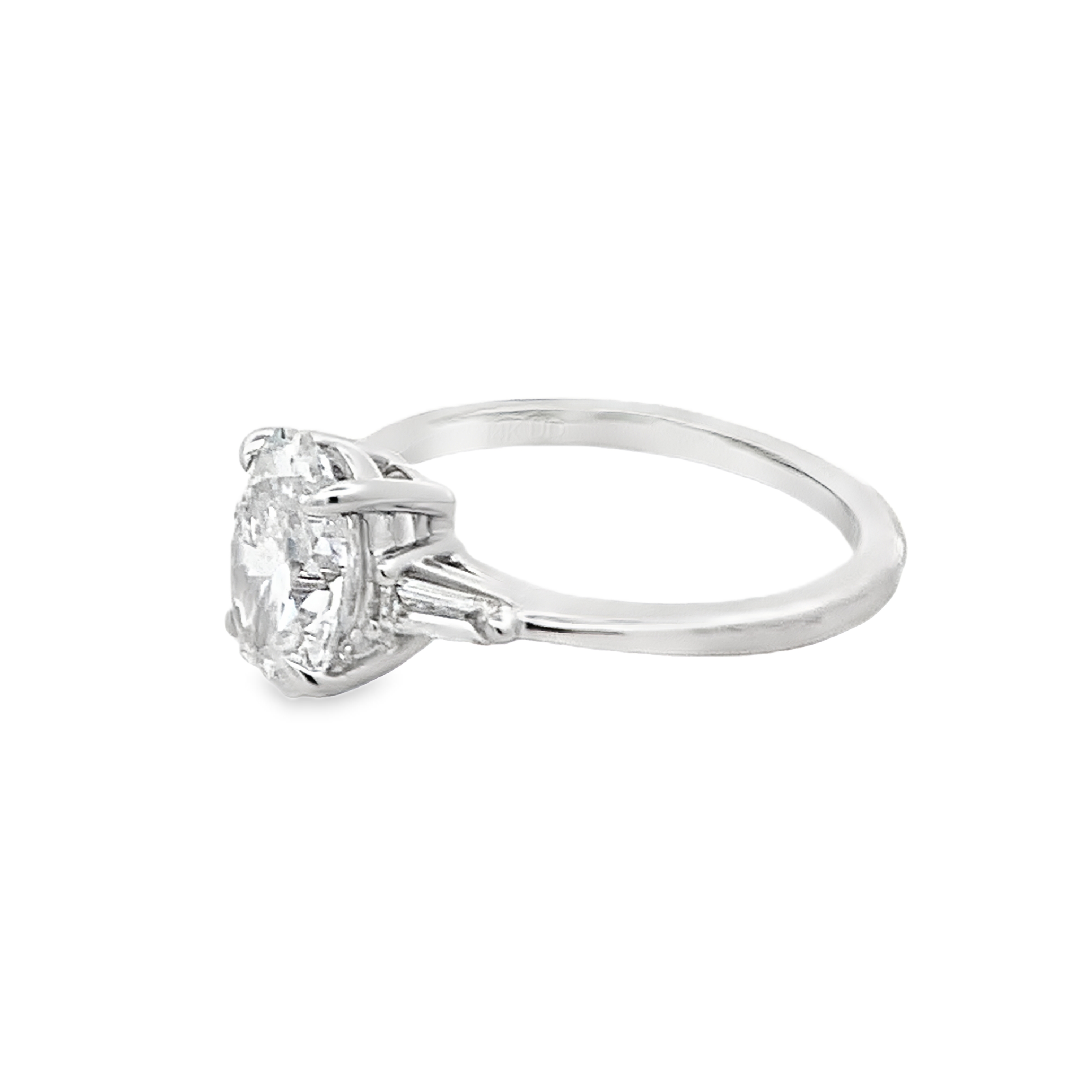 14K White Gold Lab Grown Diamond 3-Stone Engagement Ring