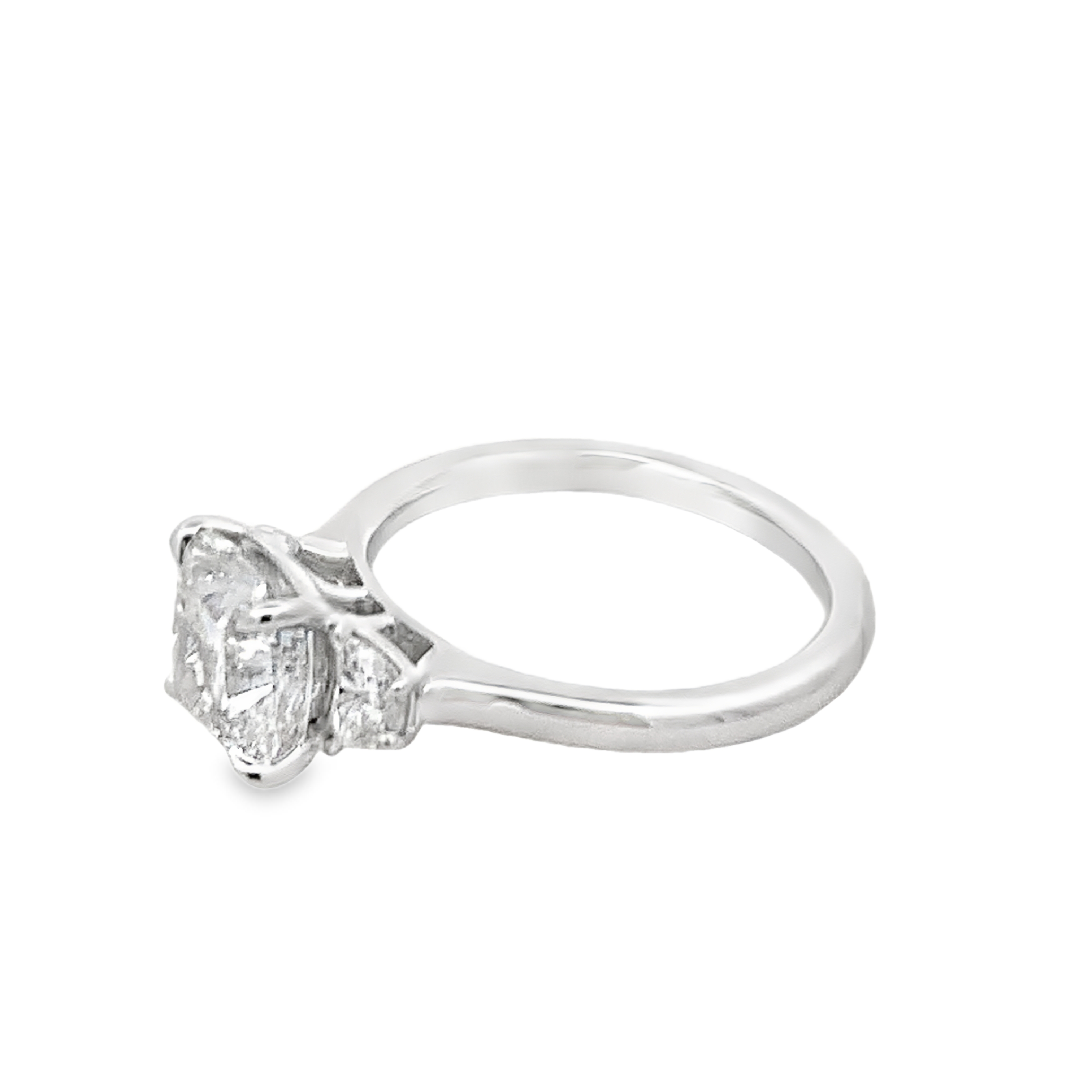 14K White Gold Lab Grown Diamond 3-Stone Engagement Ring