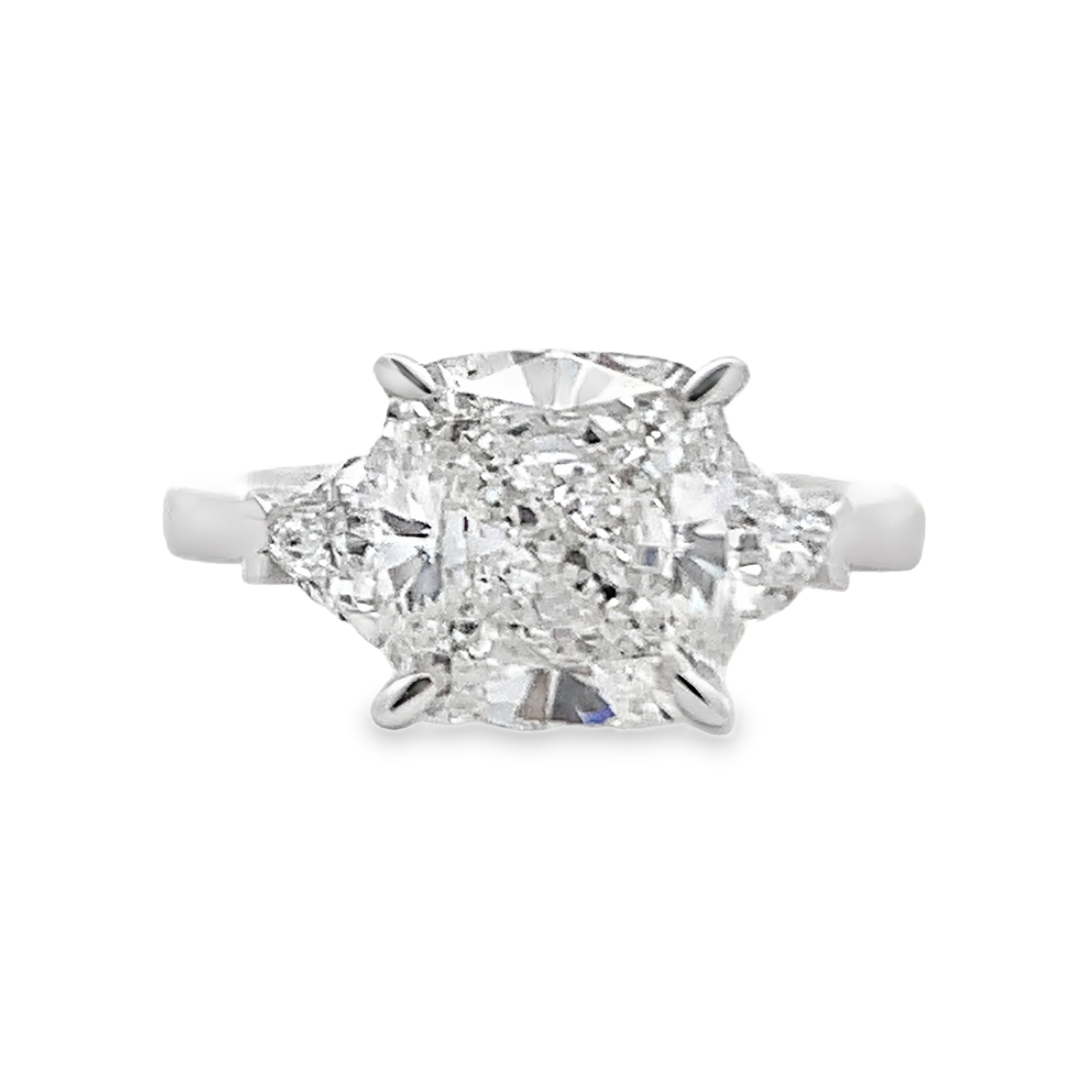 14K White Gold Lab Grown Diamond 3-Stone Engagement Ring