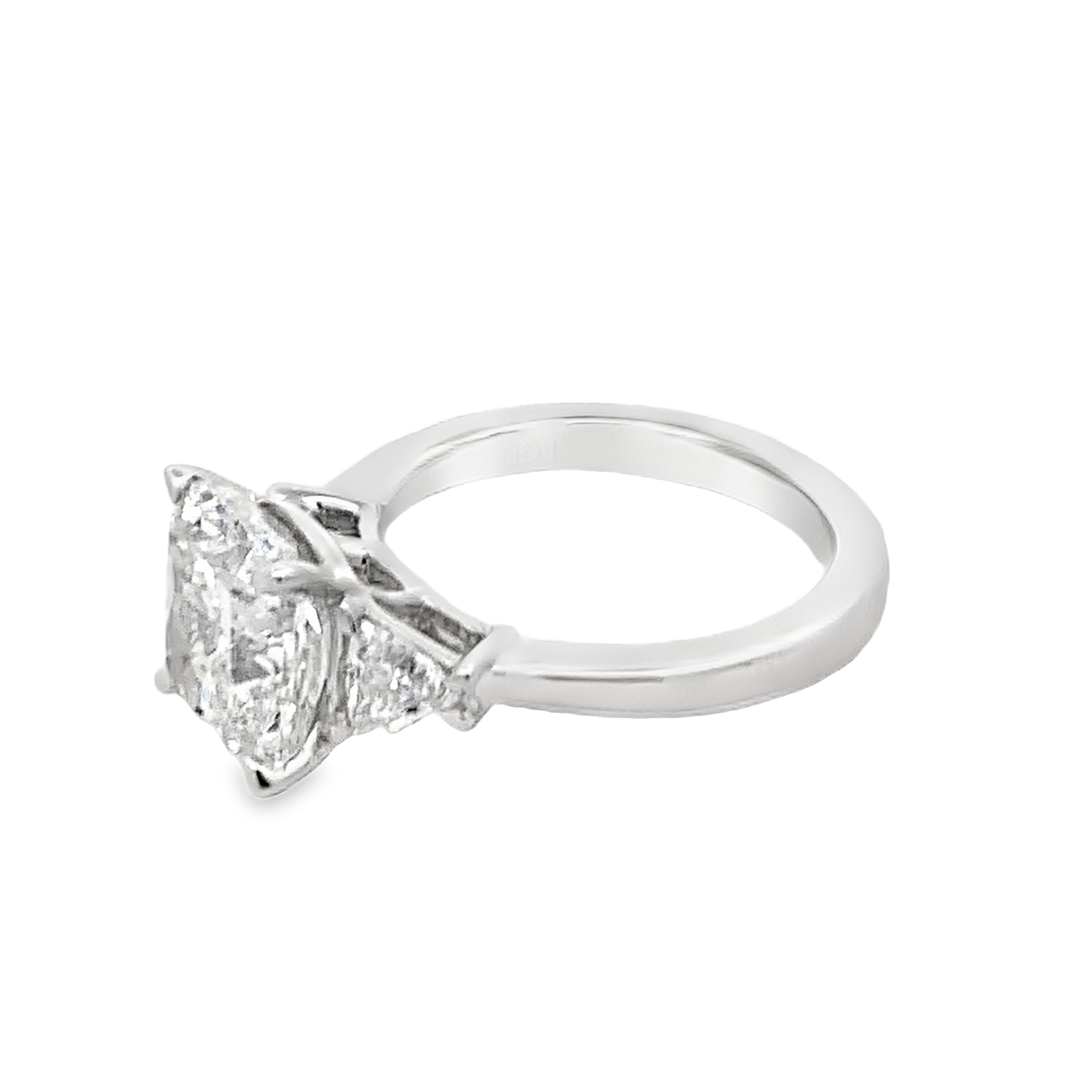 14K White Gold Lab Grown Diamond 3-Stone Engagement Ring