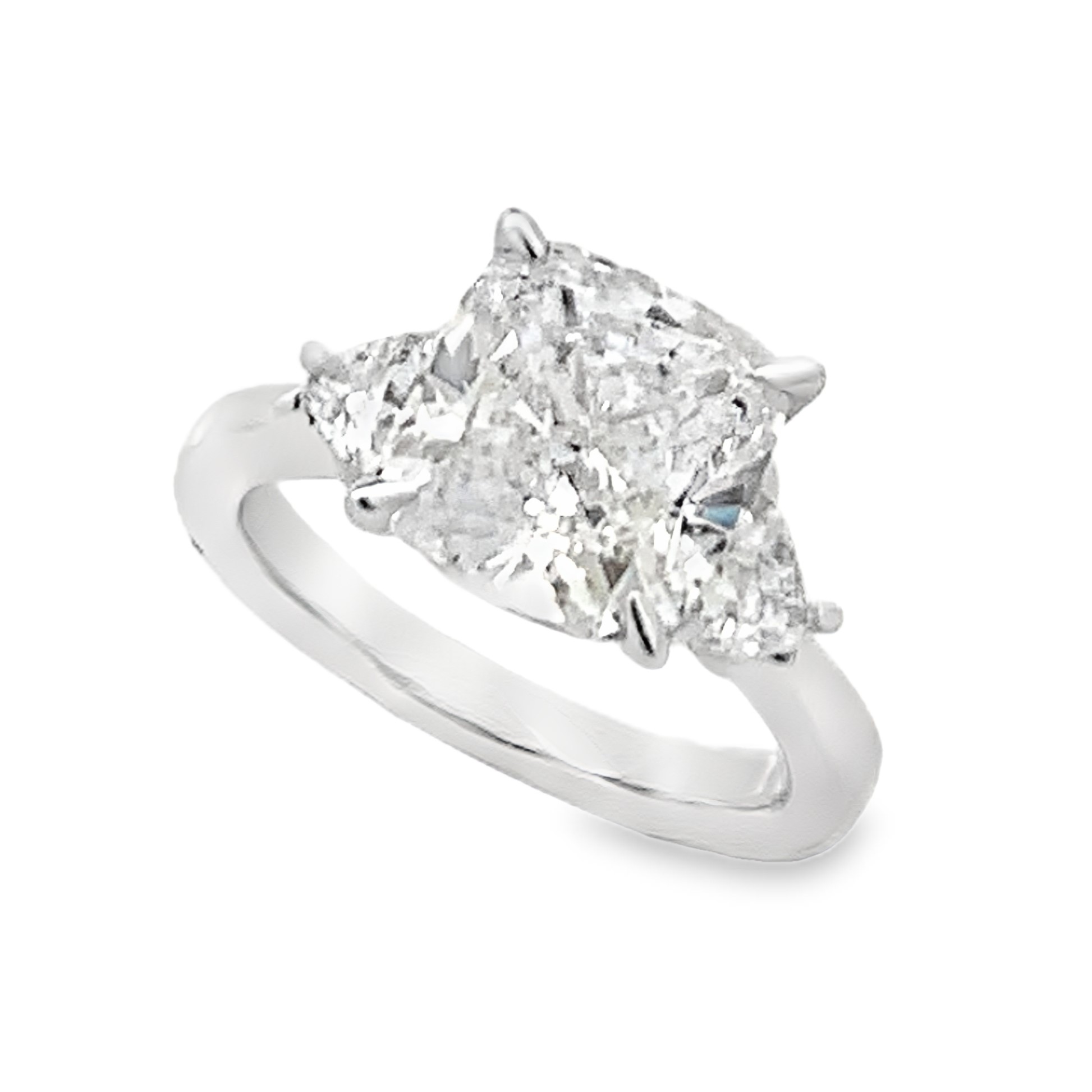 14K White Gold Lab Grown Diamond 3-Stone Engagement Ring