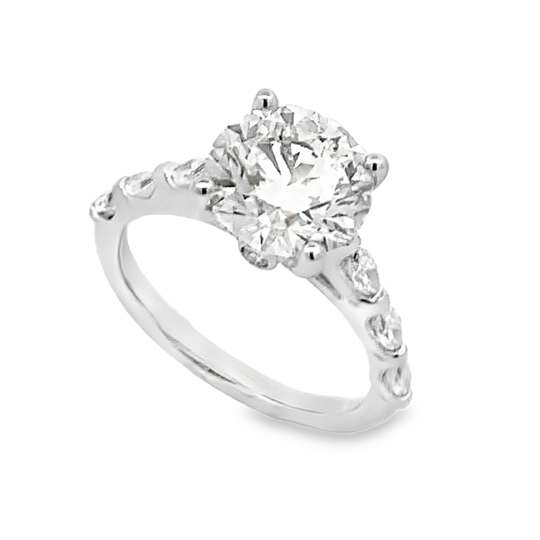 14K White Gold Lab Grown Round Diamond Engagement Ring