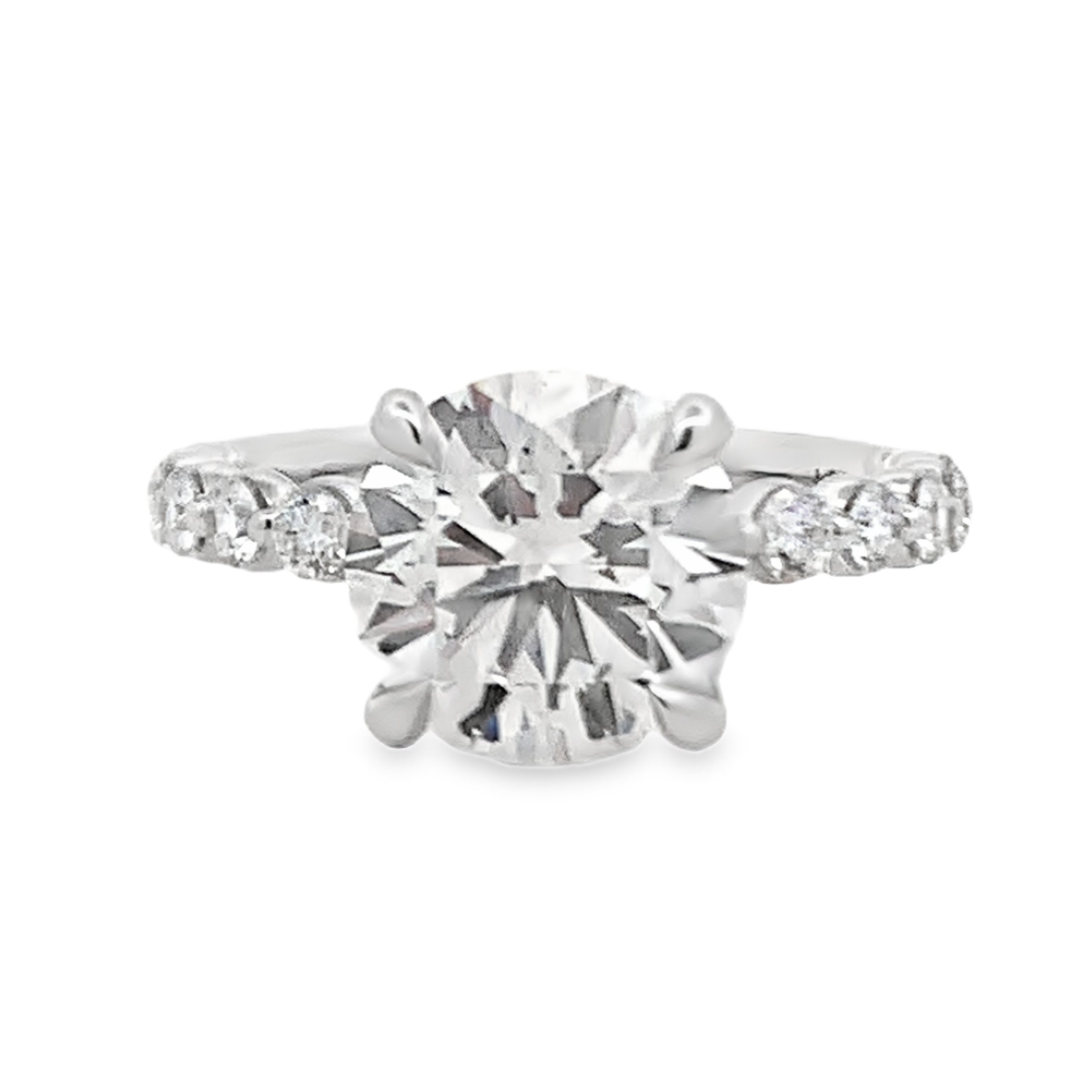 14K White Gold Lab Grown Round Diamond Engagement Ring