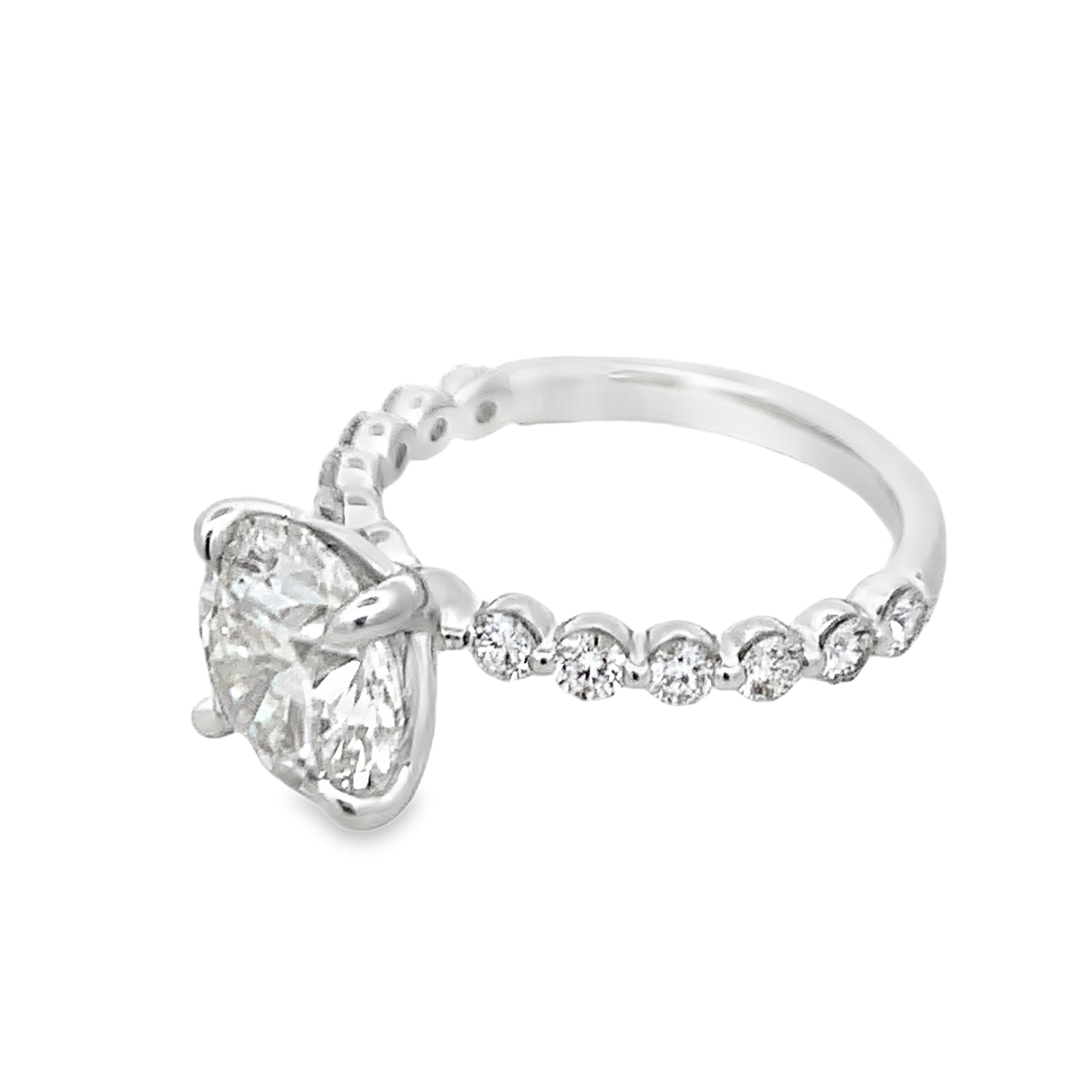 14K White Gold Lab Grown Round Diamond Engagement Ring