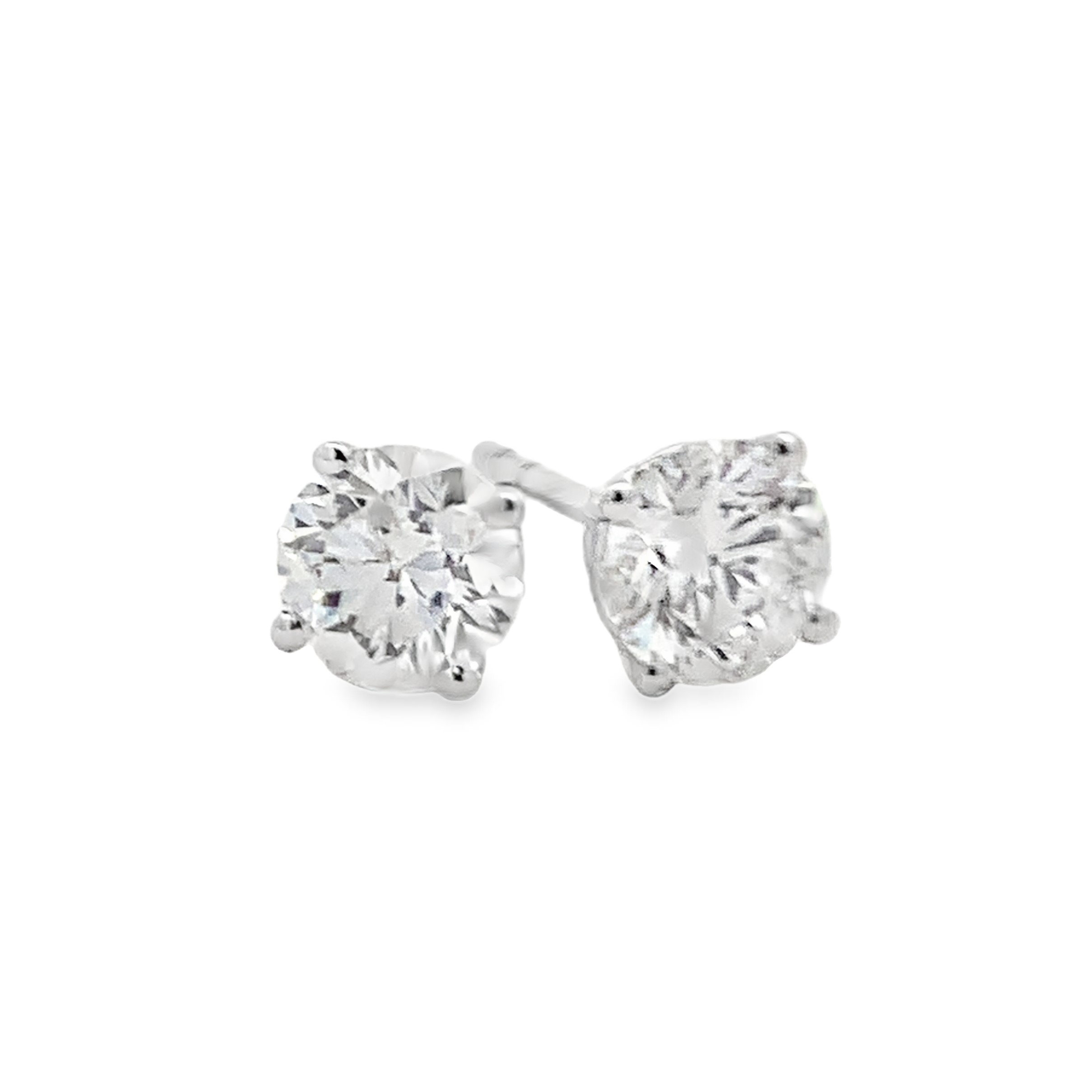 14K White Gold 1-Carat Lab Grown Diamond Studs