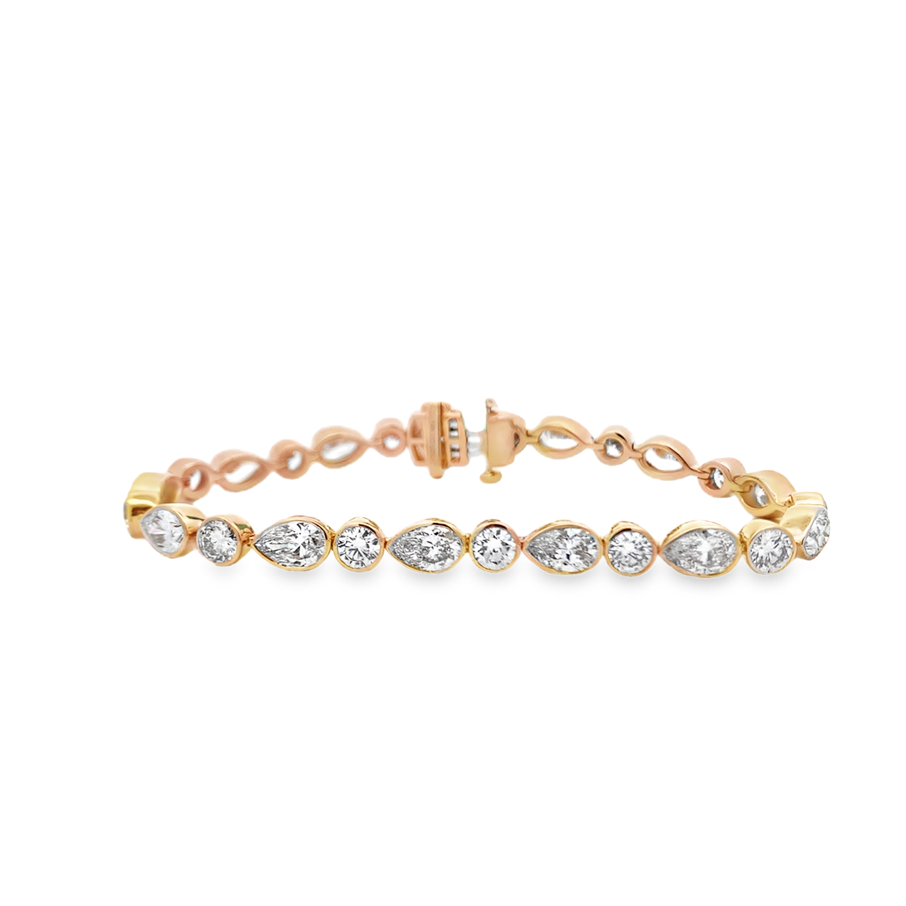 14K Yellow Gold Lab Grown Mix-Shape Diamond Tennis Bracelet