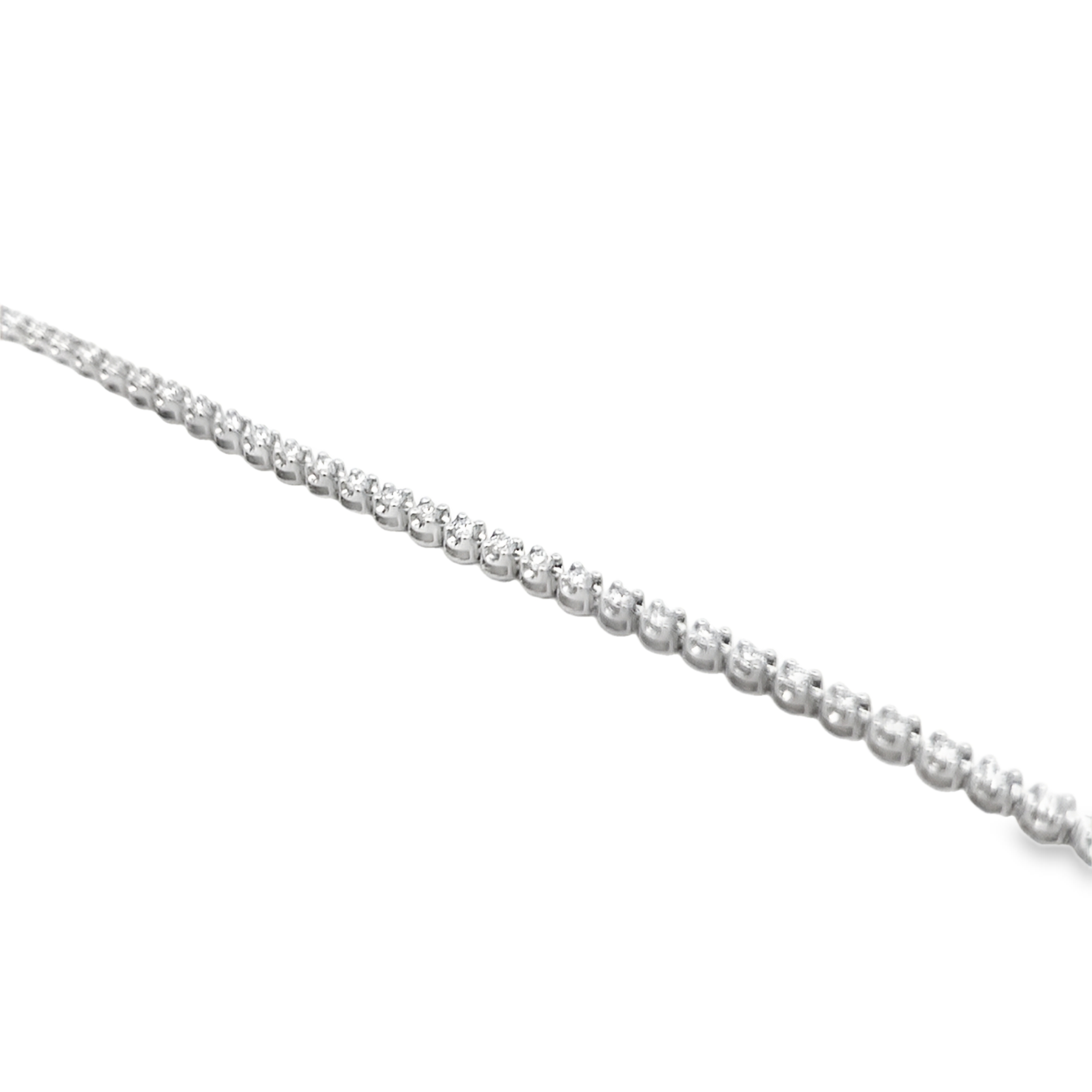 14K White Lab Grown Diamond Tennis Bracelet with 68 Lab Grown Round Diamonds 1.02 CTW G VS