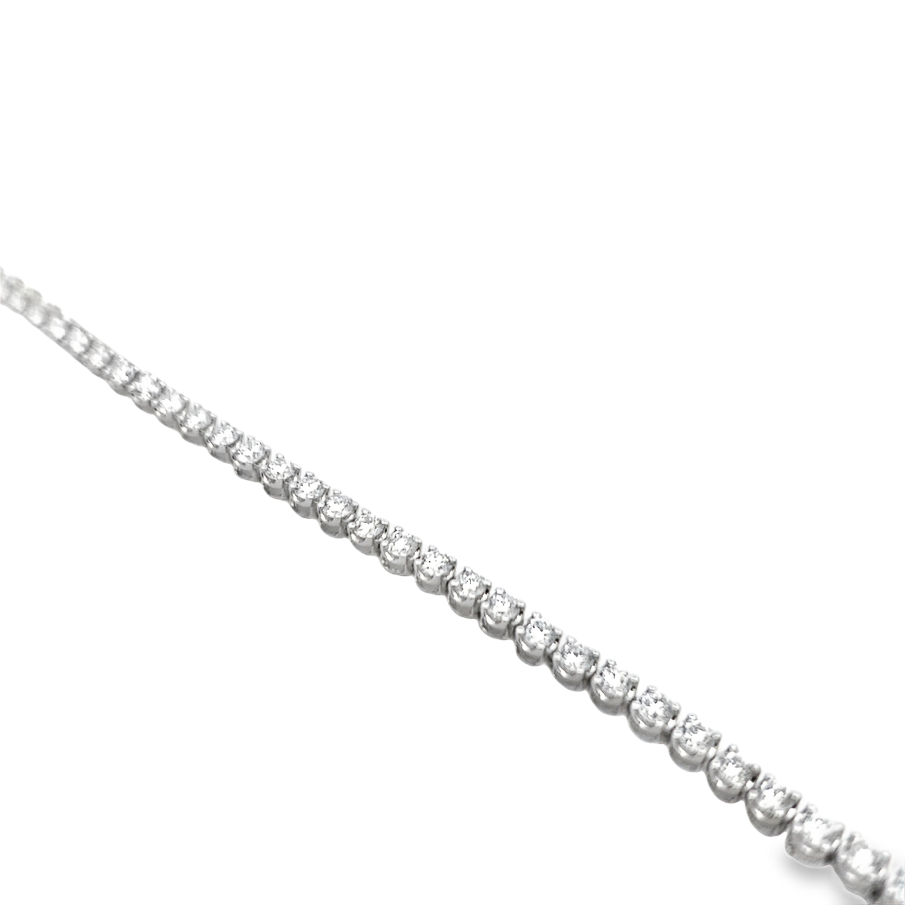 14K White Lab Grown Diamond Tennis Bracelet with 60 Lab Grown Round Diamonds 2.95 CTW G VS