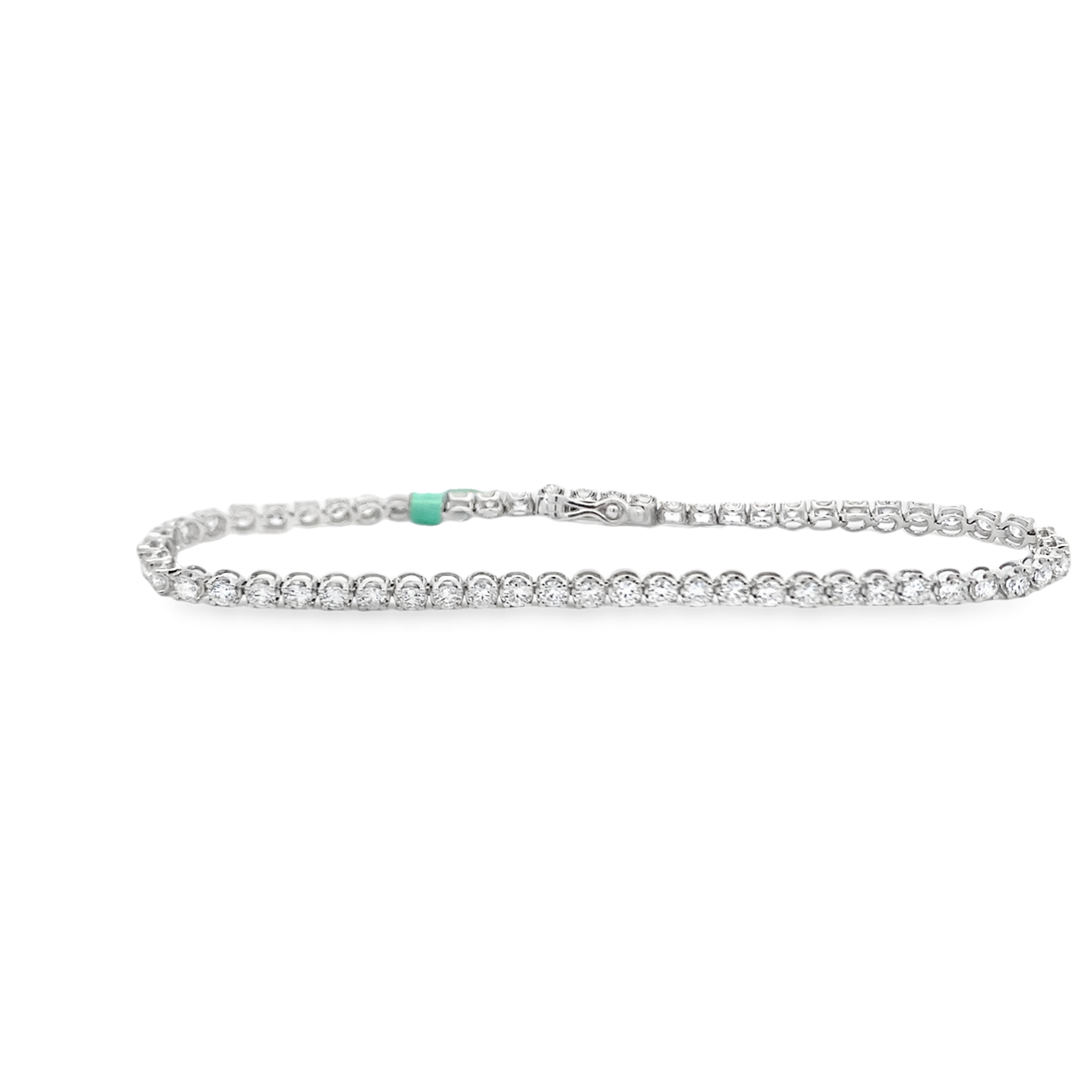 14K White Lab Grown Diamond Tennis Bracelet with 60 Lab Grown Round Diamonds 2.95 CTW G VS