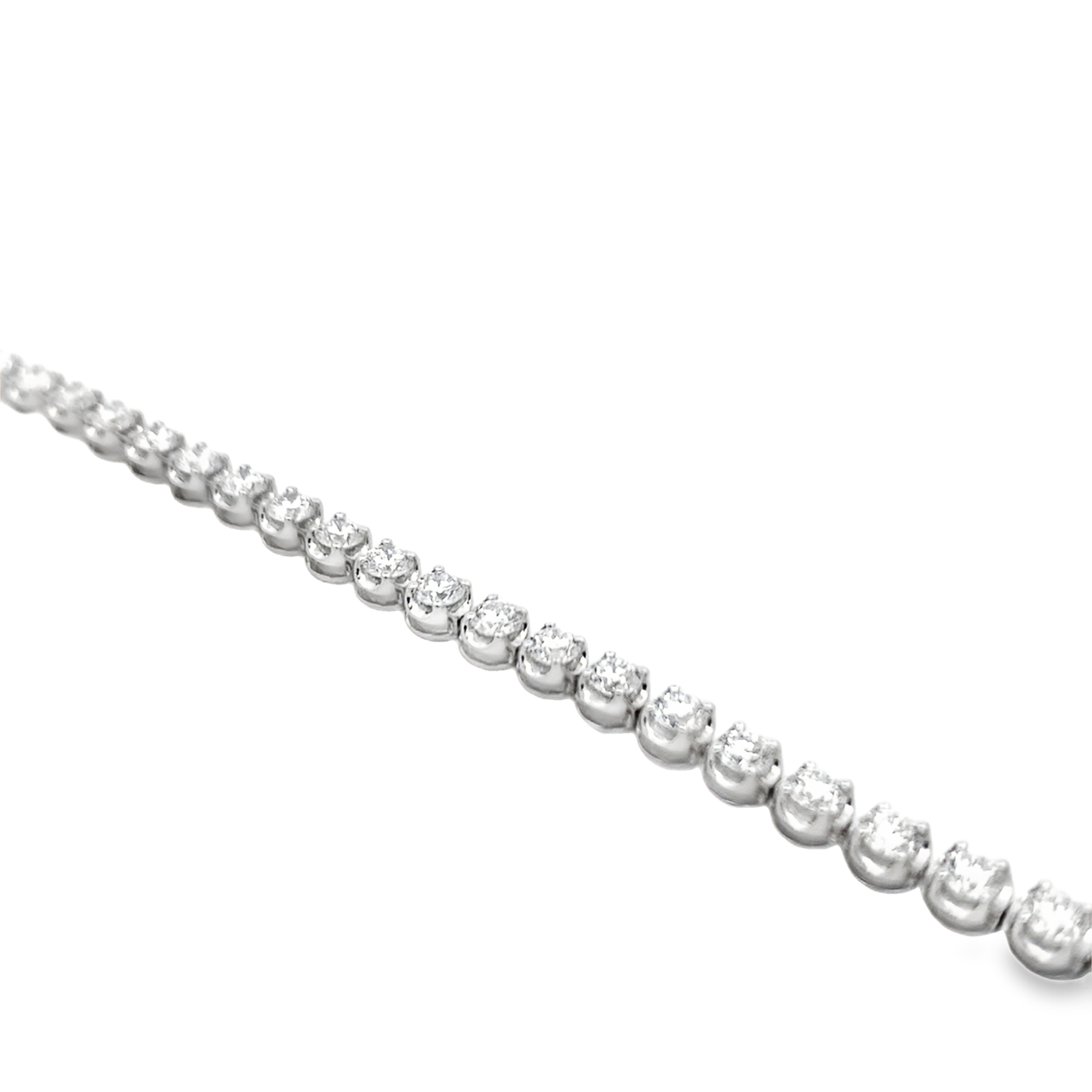 14K White Lab Grown Diamond Tennis Bracelet with 44 Lab Grown Round Diamonds 4.95 CTW G VS