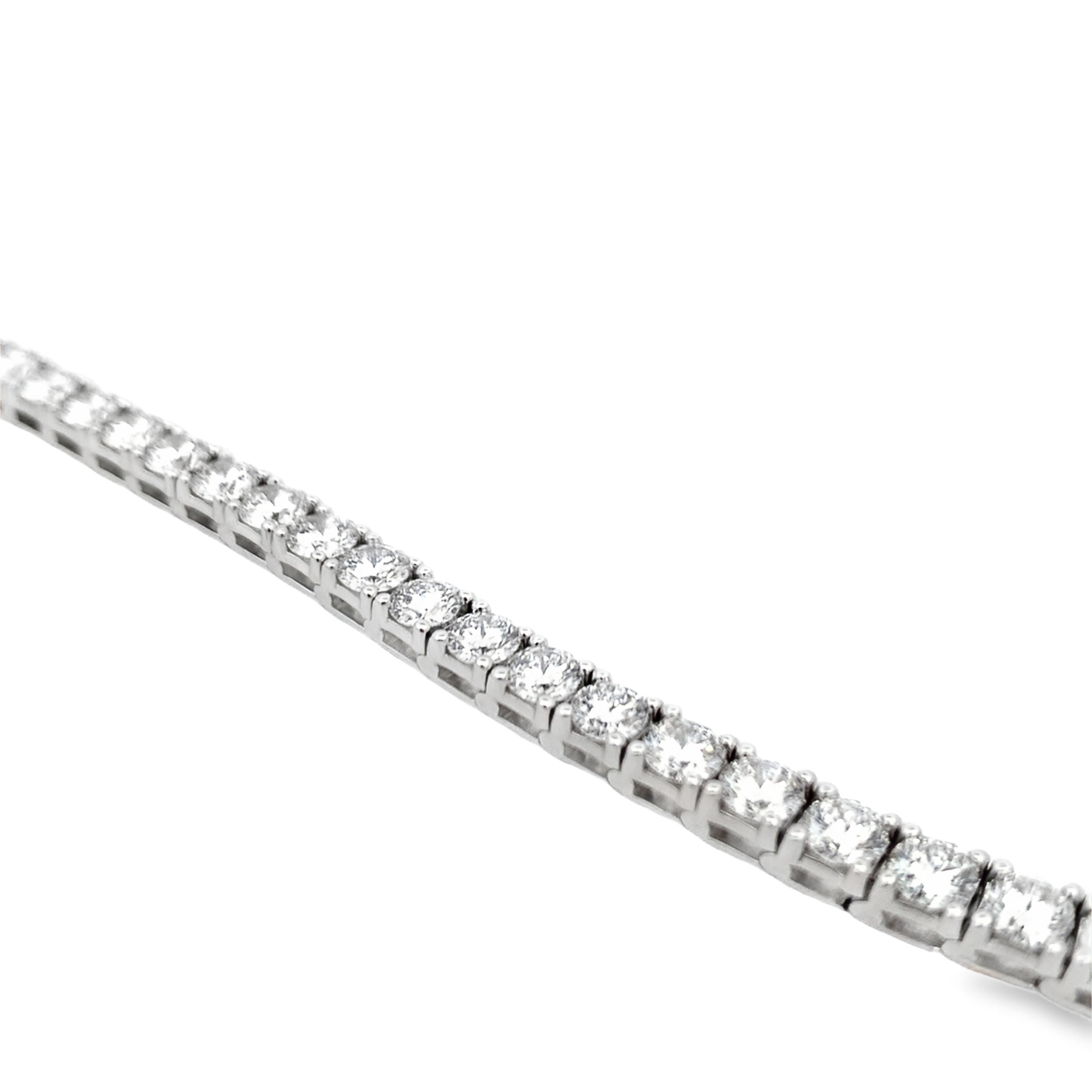 14K White Lab Grown Diamond Tennis Bracelet with 38 Lab Grown Round Diamonds 11.98 CTW G VS