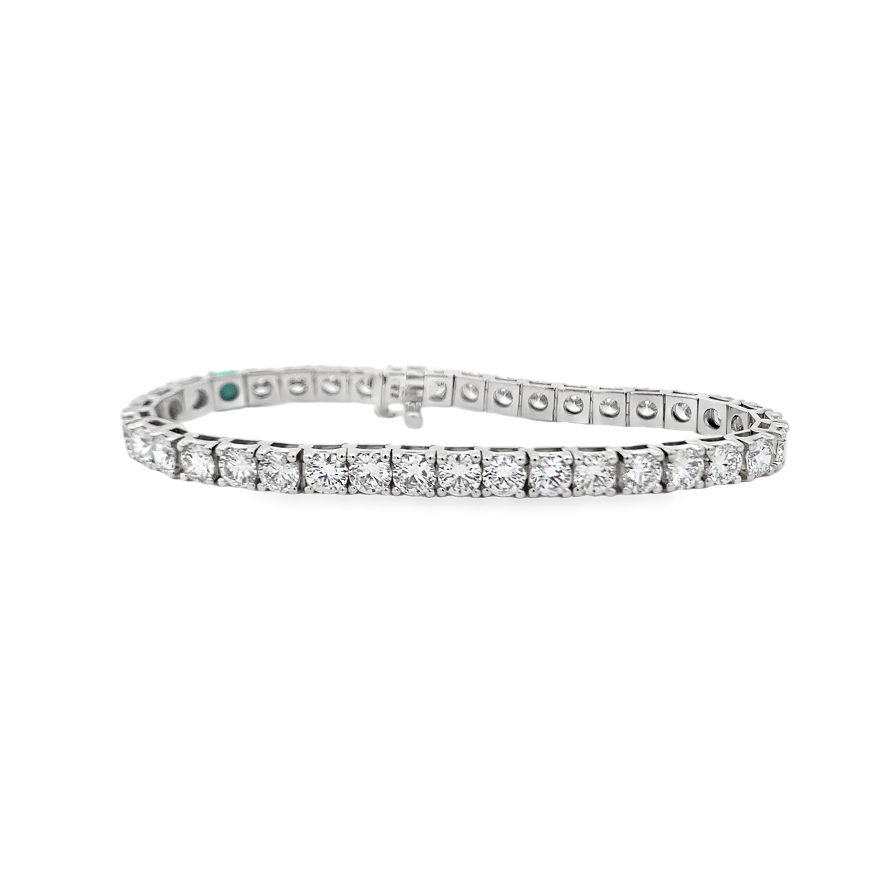 14K White Lab Grown Diamond Tennis Bracelet with 38 Lab Grown Round Diamonds 11.98 CTW G VS