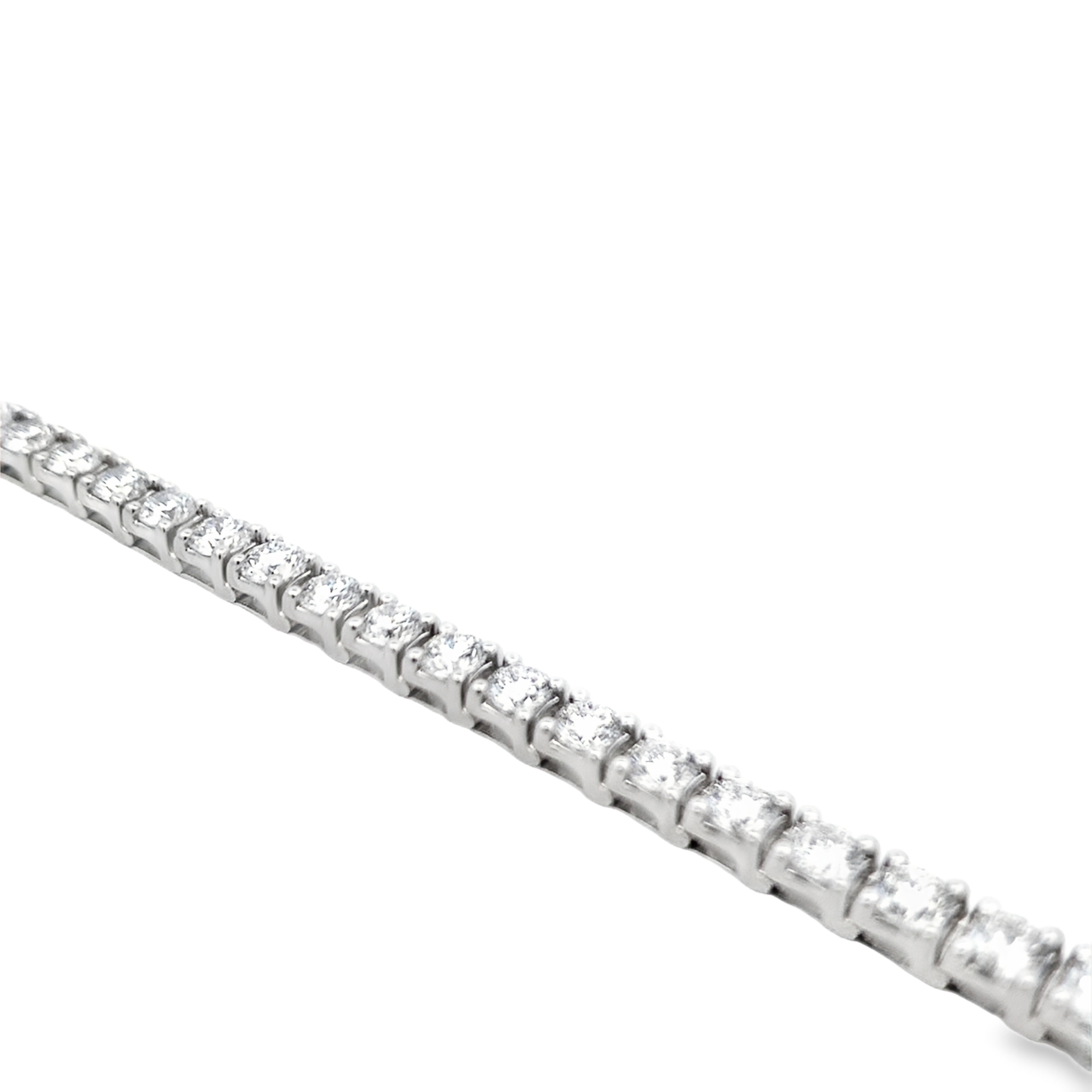 14K White Lab Grown Diamond Tennis Bracelet with 48 Lab Grown Round Diamonds 10.08 CTW G VS