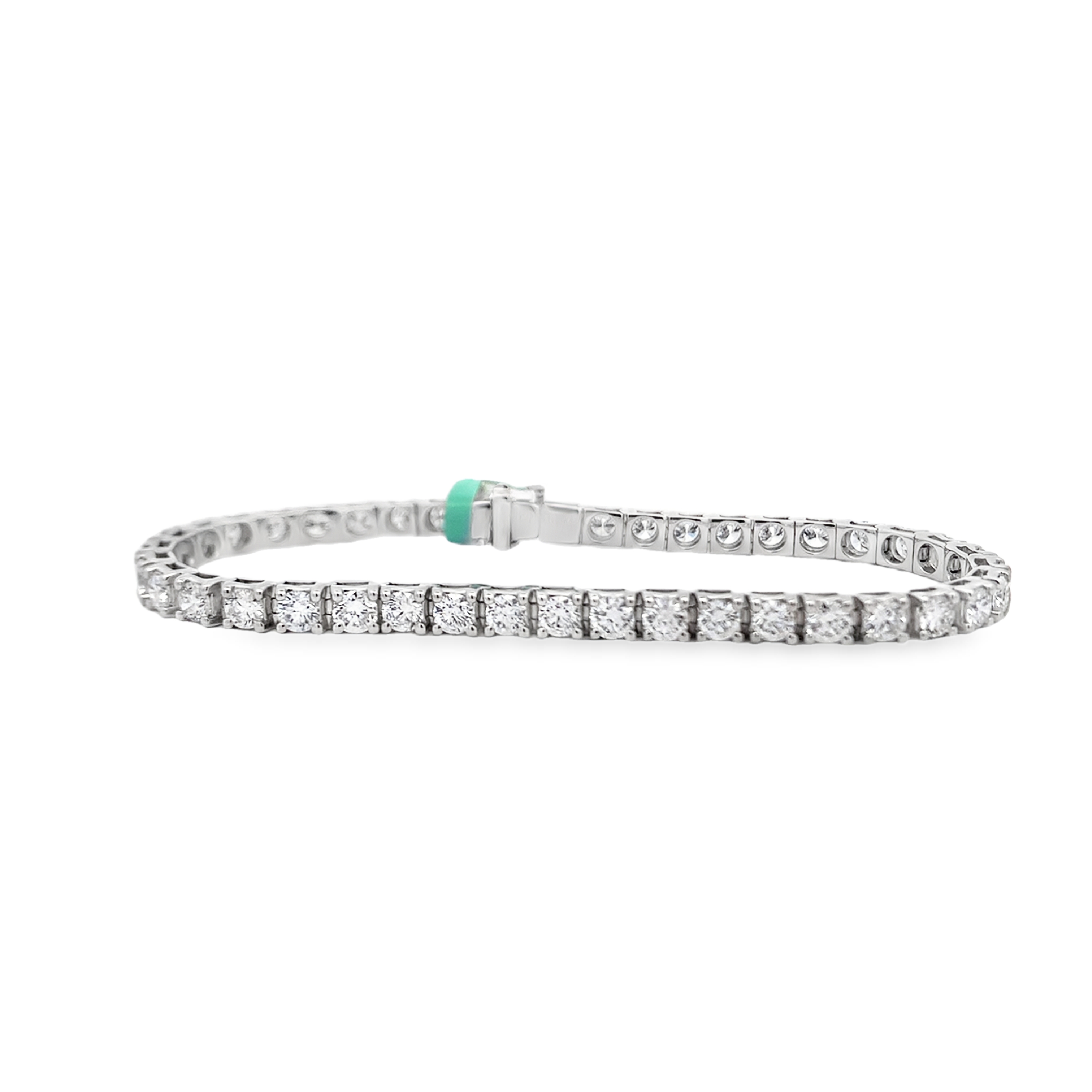 14K White Lab Grown Diamond Tennis Bracelet with 48 Lab Grown Round Diamonds 10.08 CTW G VS