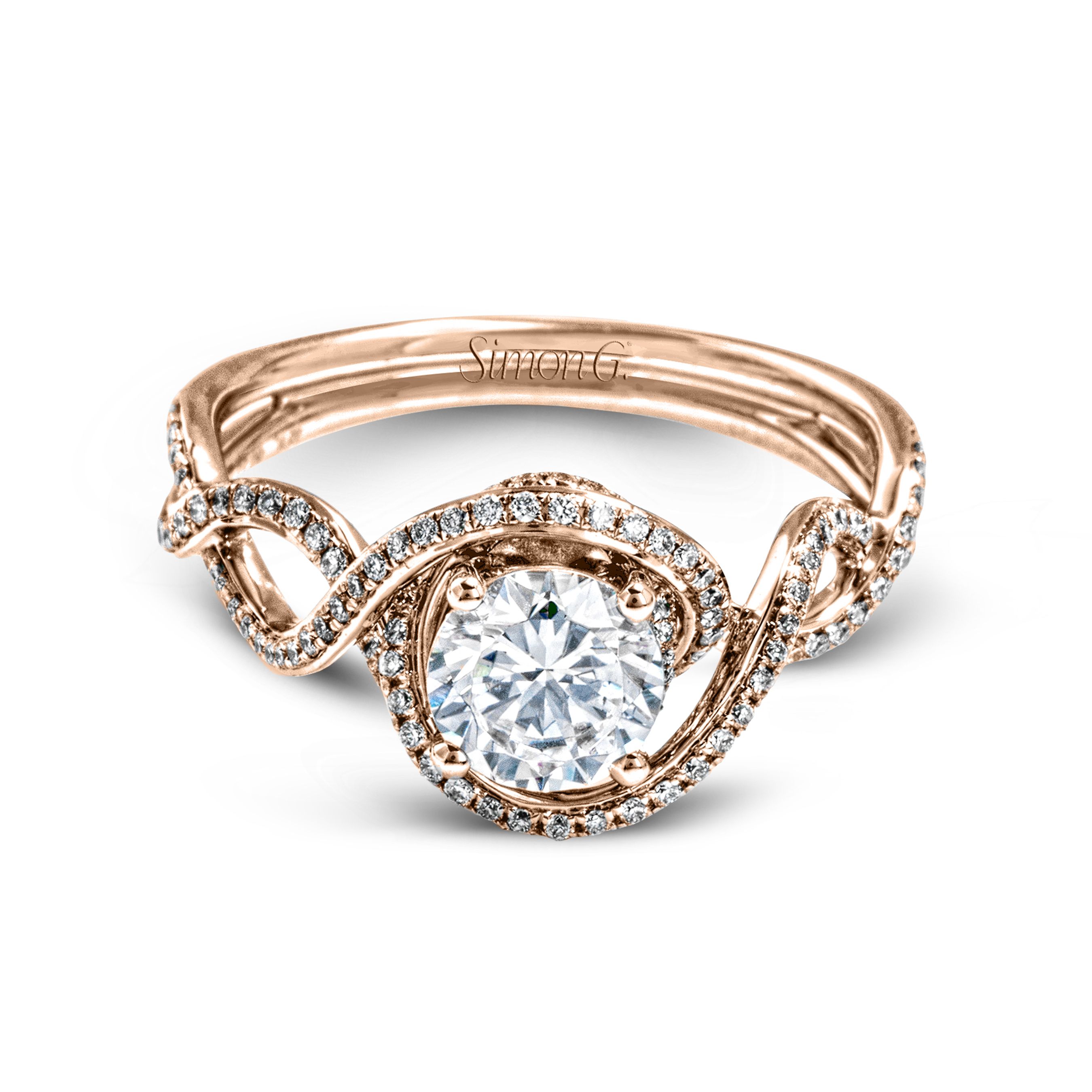 LP2304-D Passion Collection Rose Gold Round Cut Engagement Ring