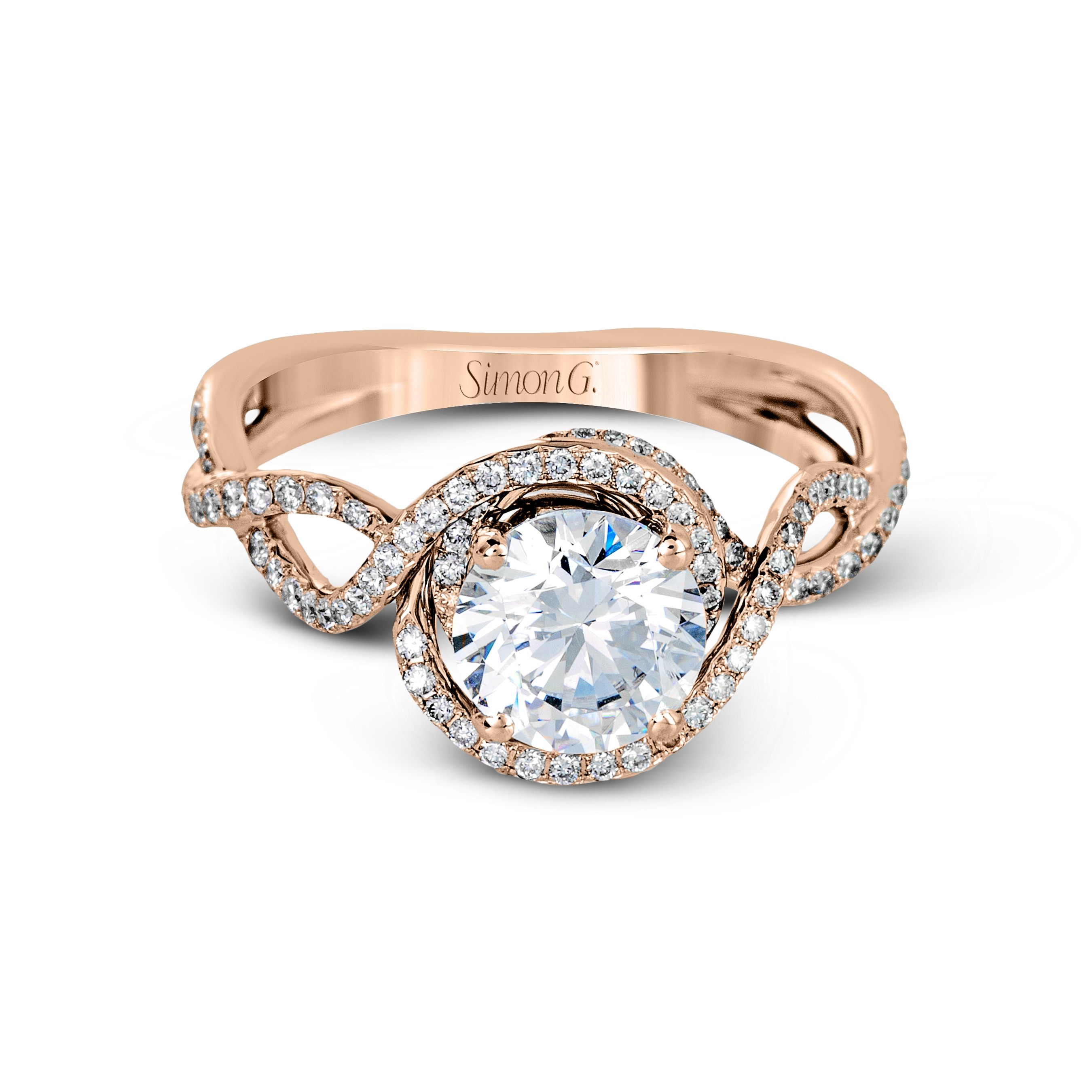 LP2304 Passion Collection Rose Gold Round Cut Engagement Ring