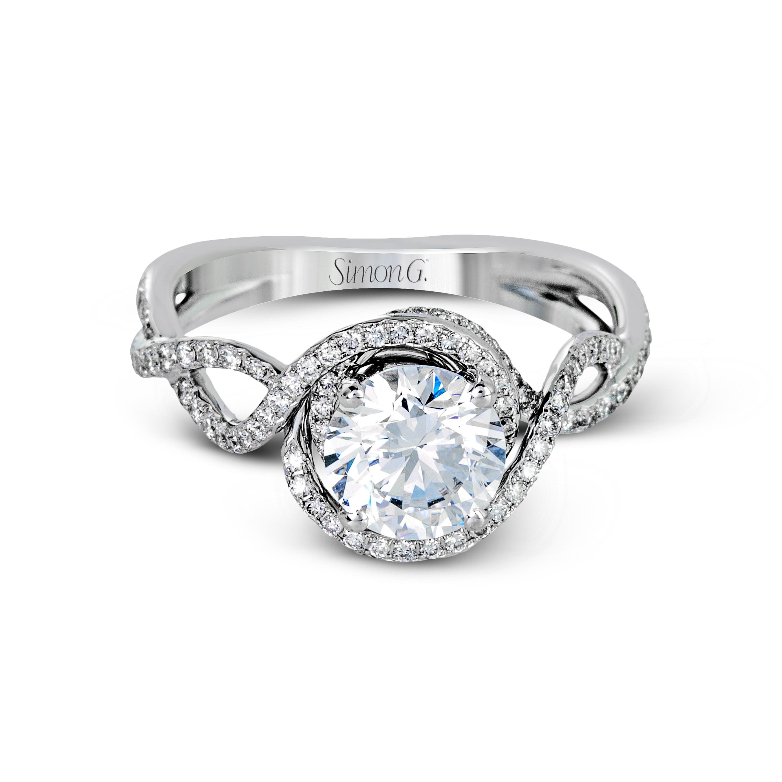 LP2304 Passion Collection White Gold Round Cut Engagement Ring