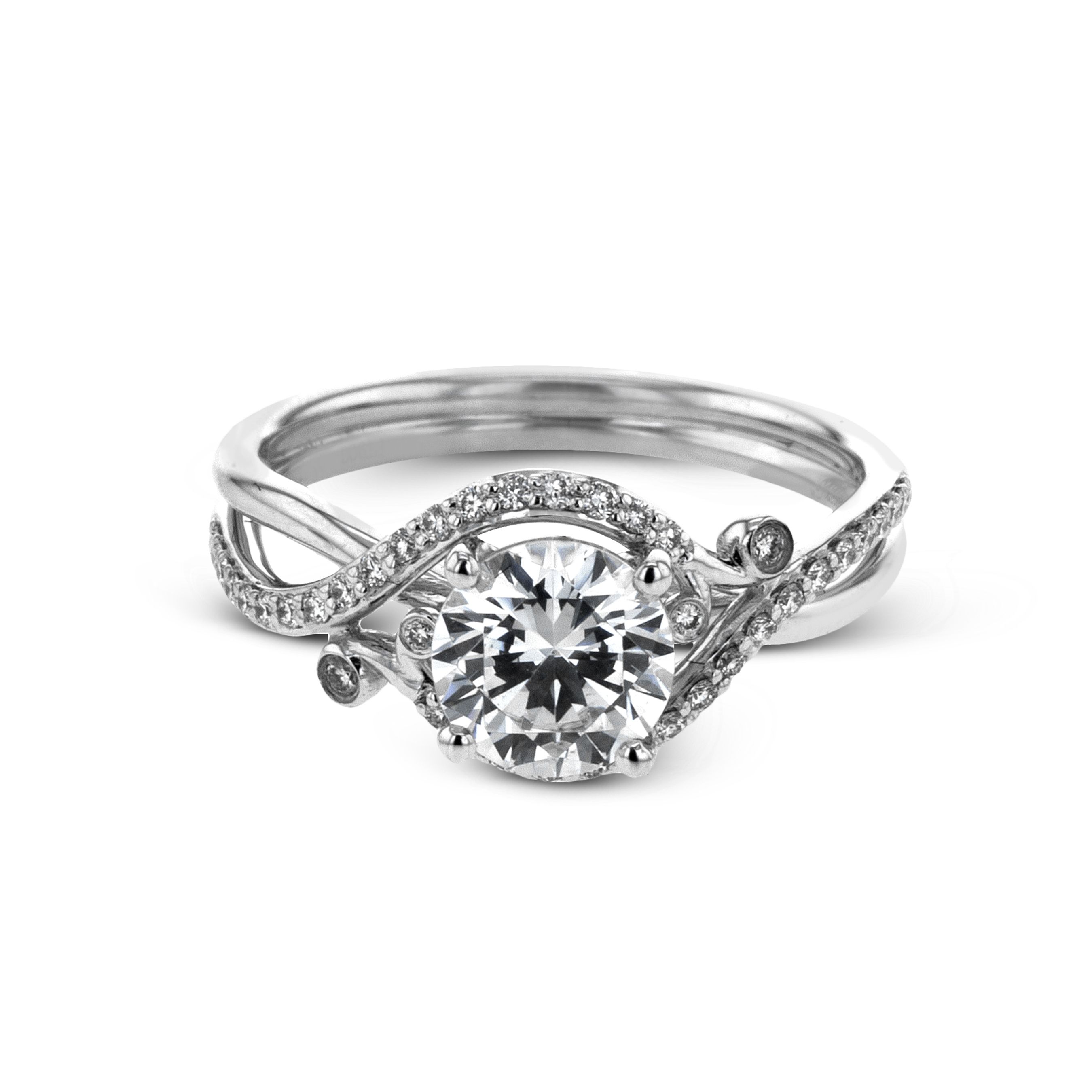 LR2113 Delicate Collection Platinum Round Cut Engagement Ring