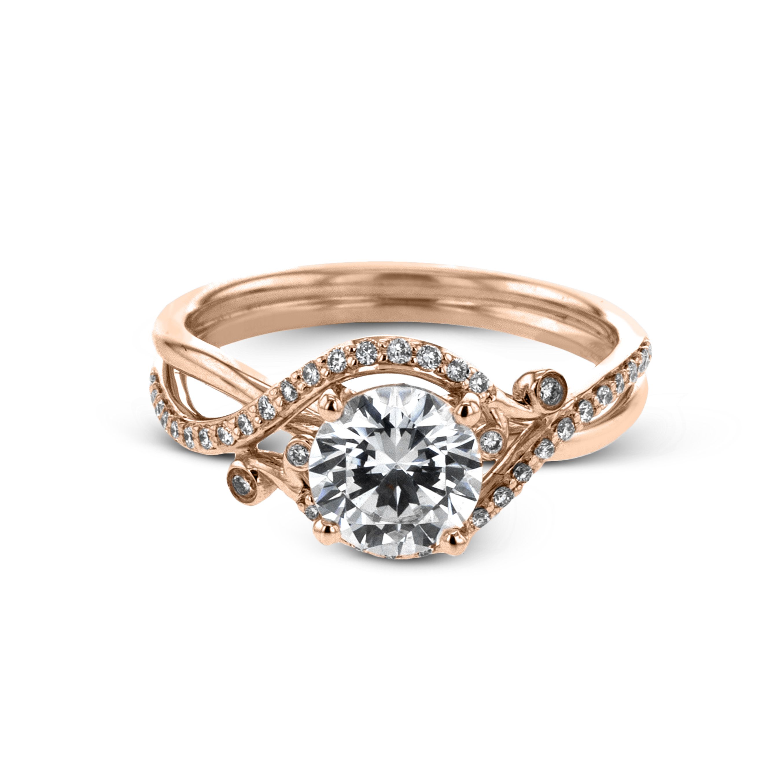 LR2113 Delicate Collection Rose Gold Round Cut Engagement Ring