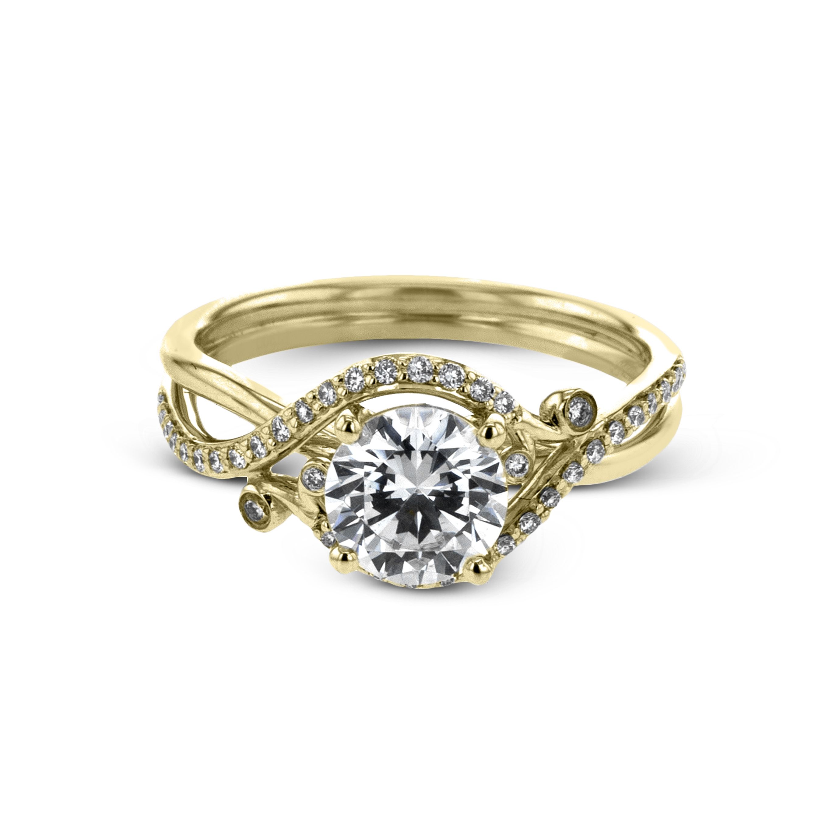 LR2113 Delicate Collection Yellow Gold Round Cut Engagement Ring
