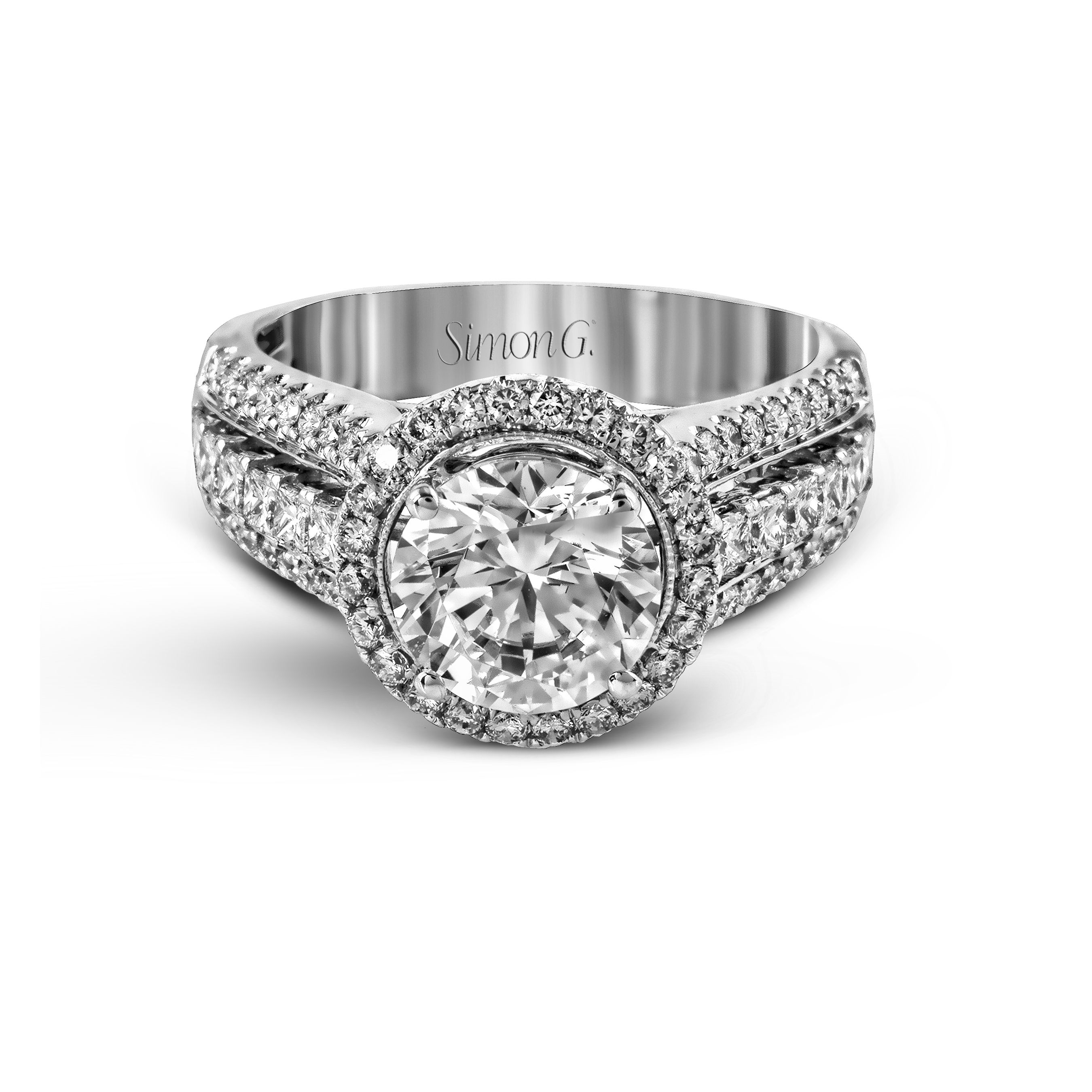 MR1502 Passion Collection Platinum Round Cut Engagement Ring
