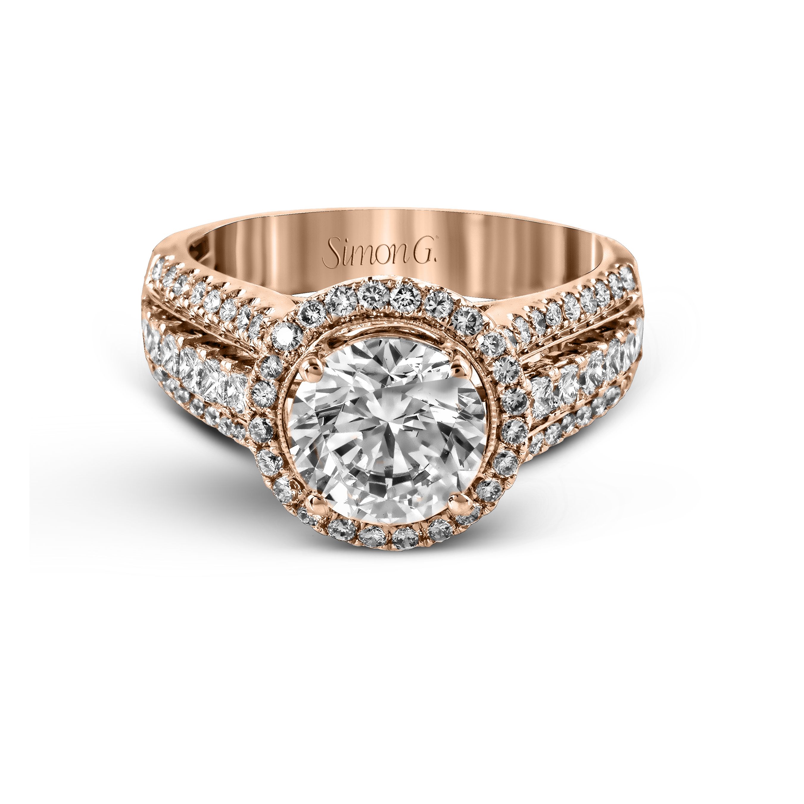 MR1502 Passion Collection Rose Gold Round Cut Engagement Ring