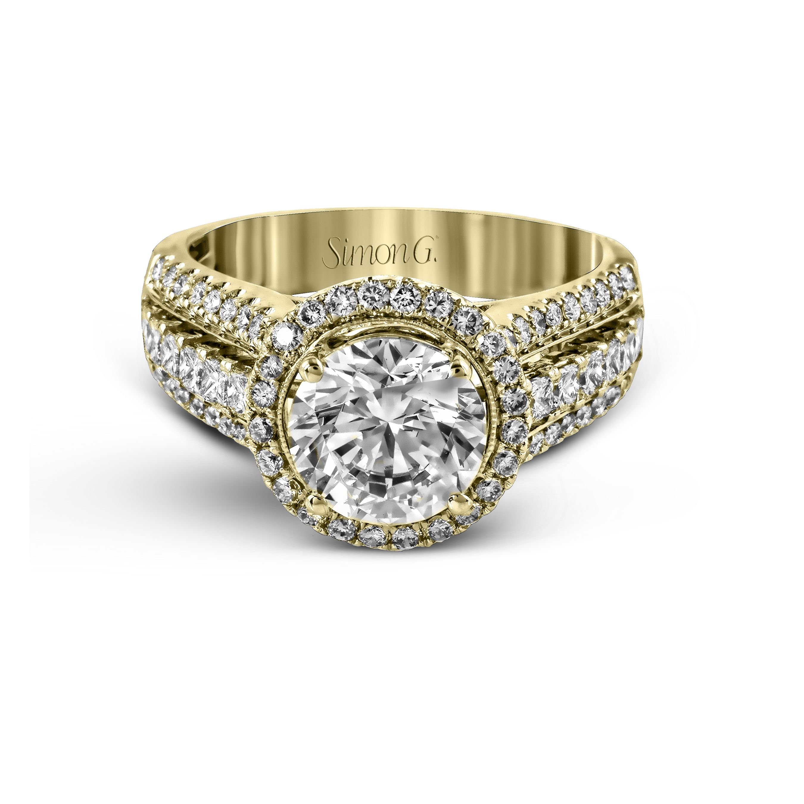 MR1502 Passion Collection Yellow Gold Round Cut Engagement Ring
