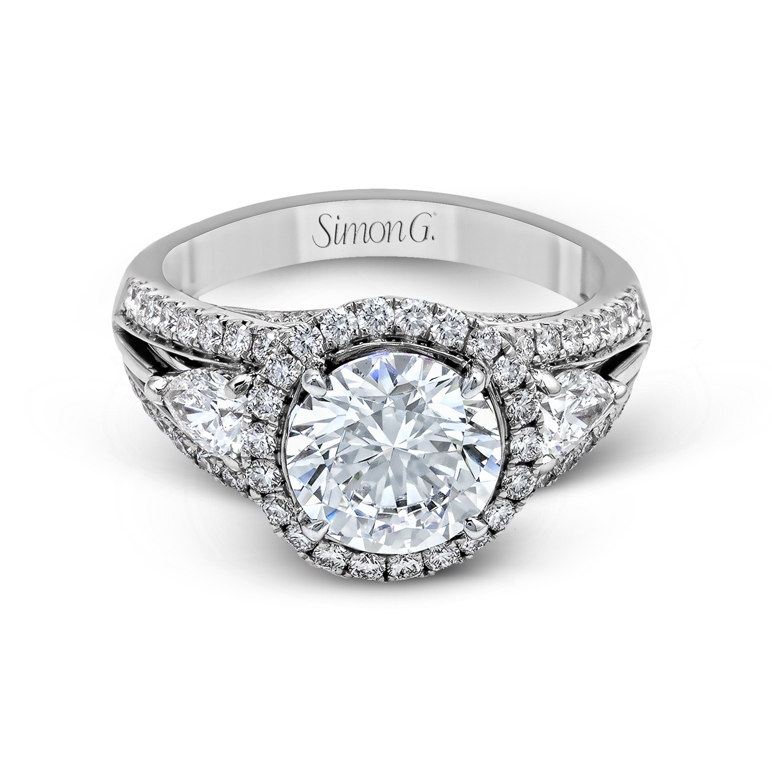 MR1503 Passion Collection Platinum Round Cut Engagement Ring