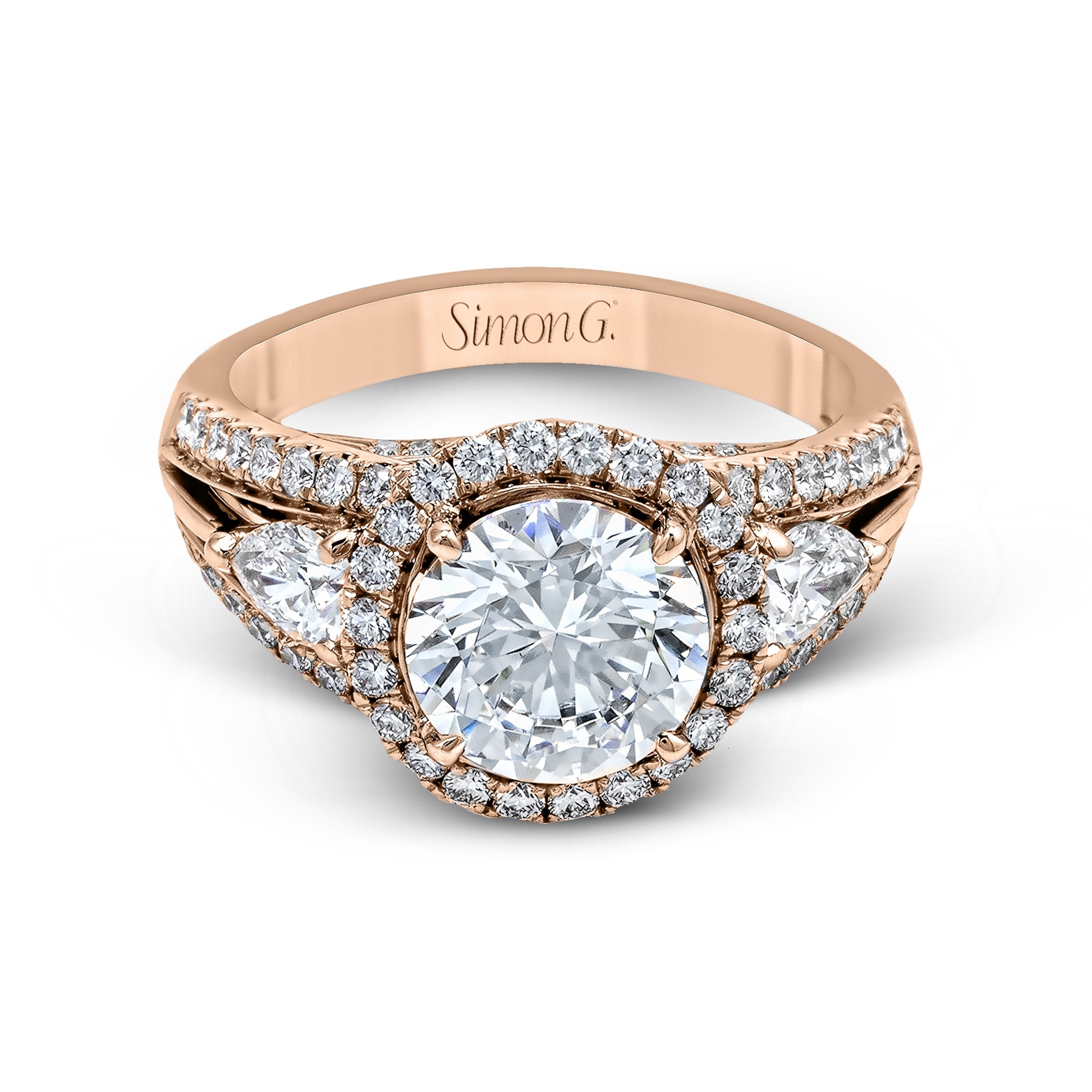 MR1503 Passion Collection Rose Gold Round Cut Engagement Ring