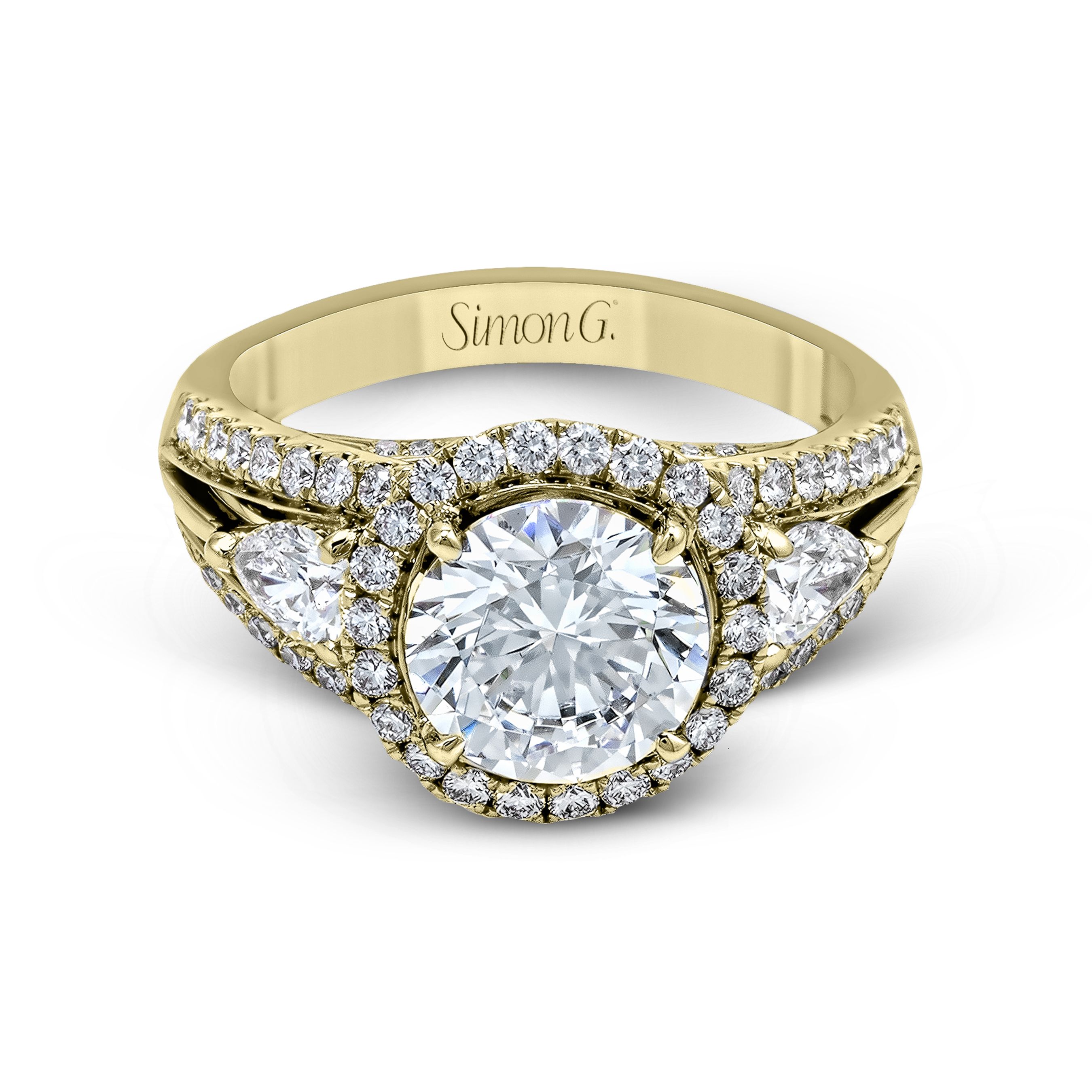 MR1503 Passion Collection Yellow Gold Round Cut Engagement Ring