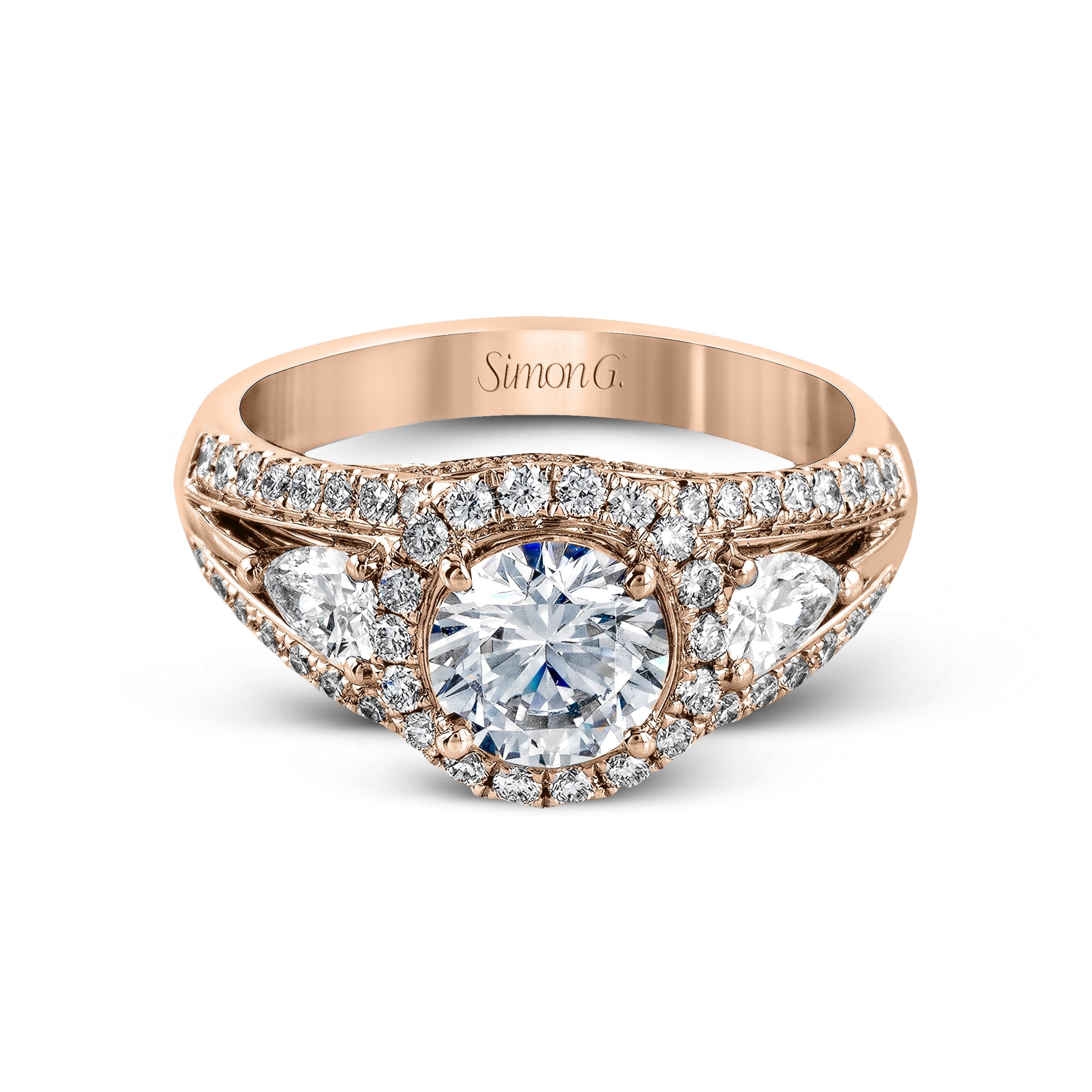 MR1506 Passion Collection Rose Gold Round Cut Engagement Ring