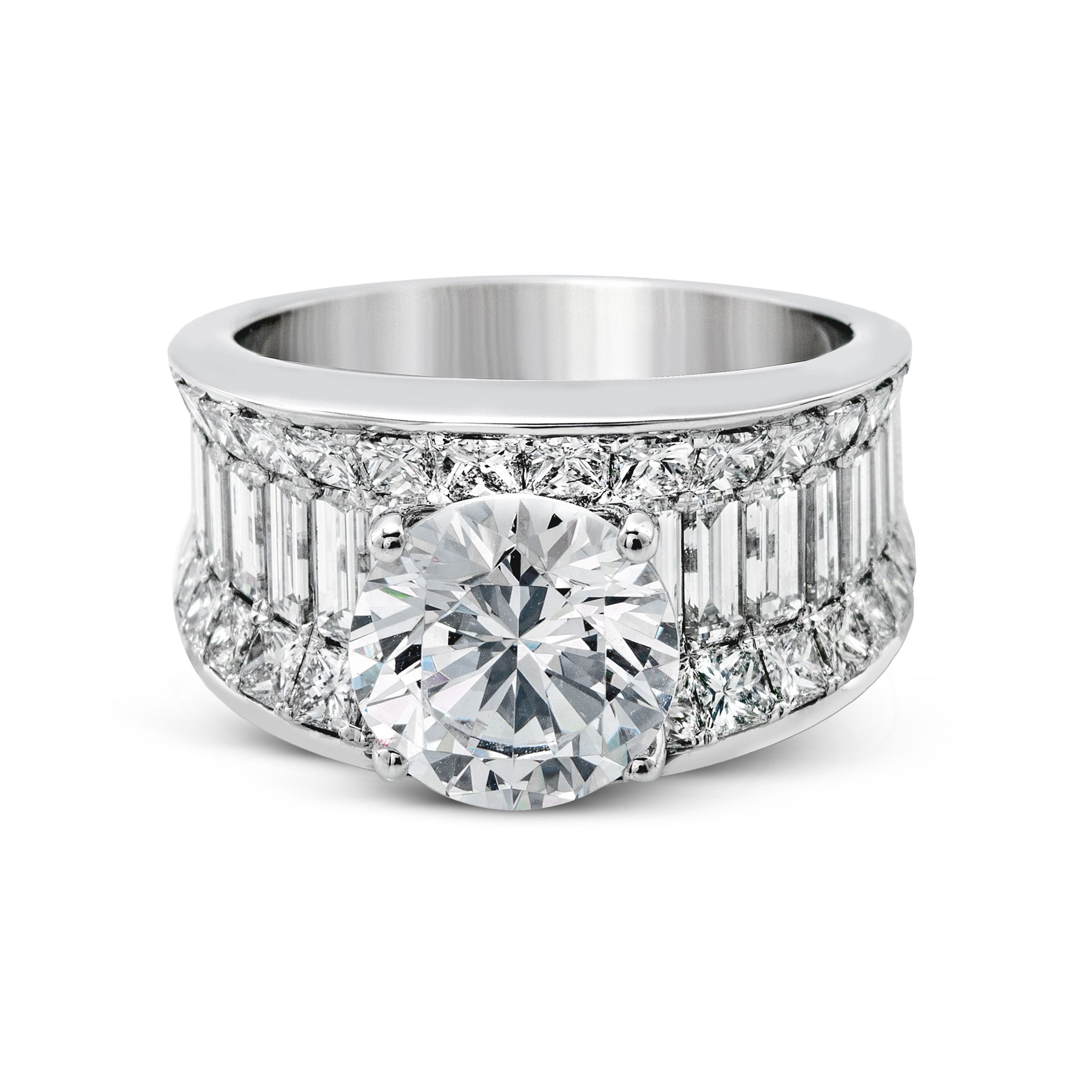 MR1922 Nocturnal Sophistication Collection Platinum Round Cut Engagement Ring
