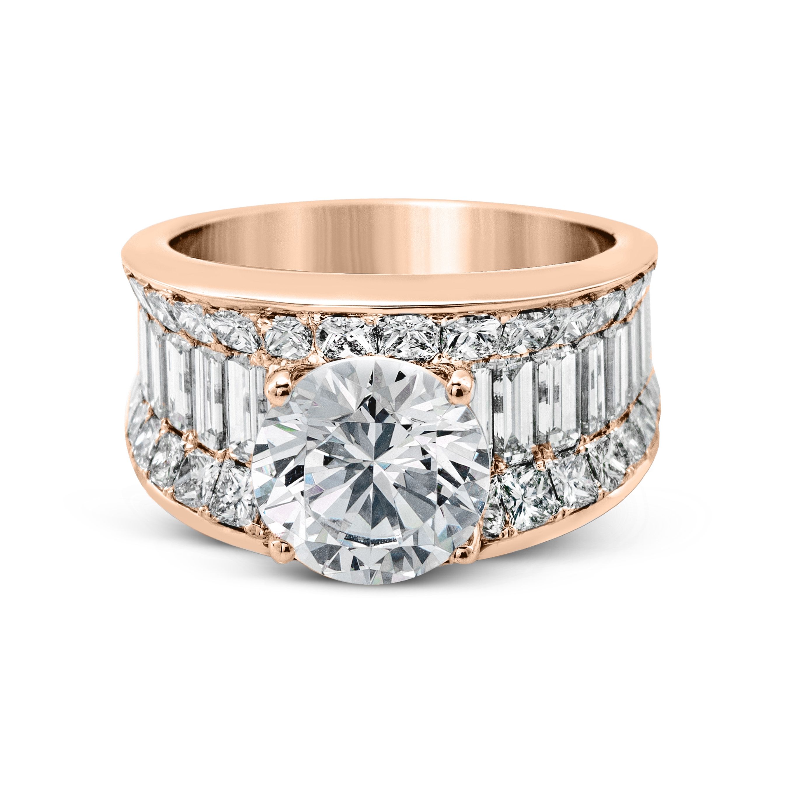 MR1922 Nocturnal Sophistication Collection Rose Gold Round Cut Engagement Ring
