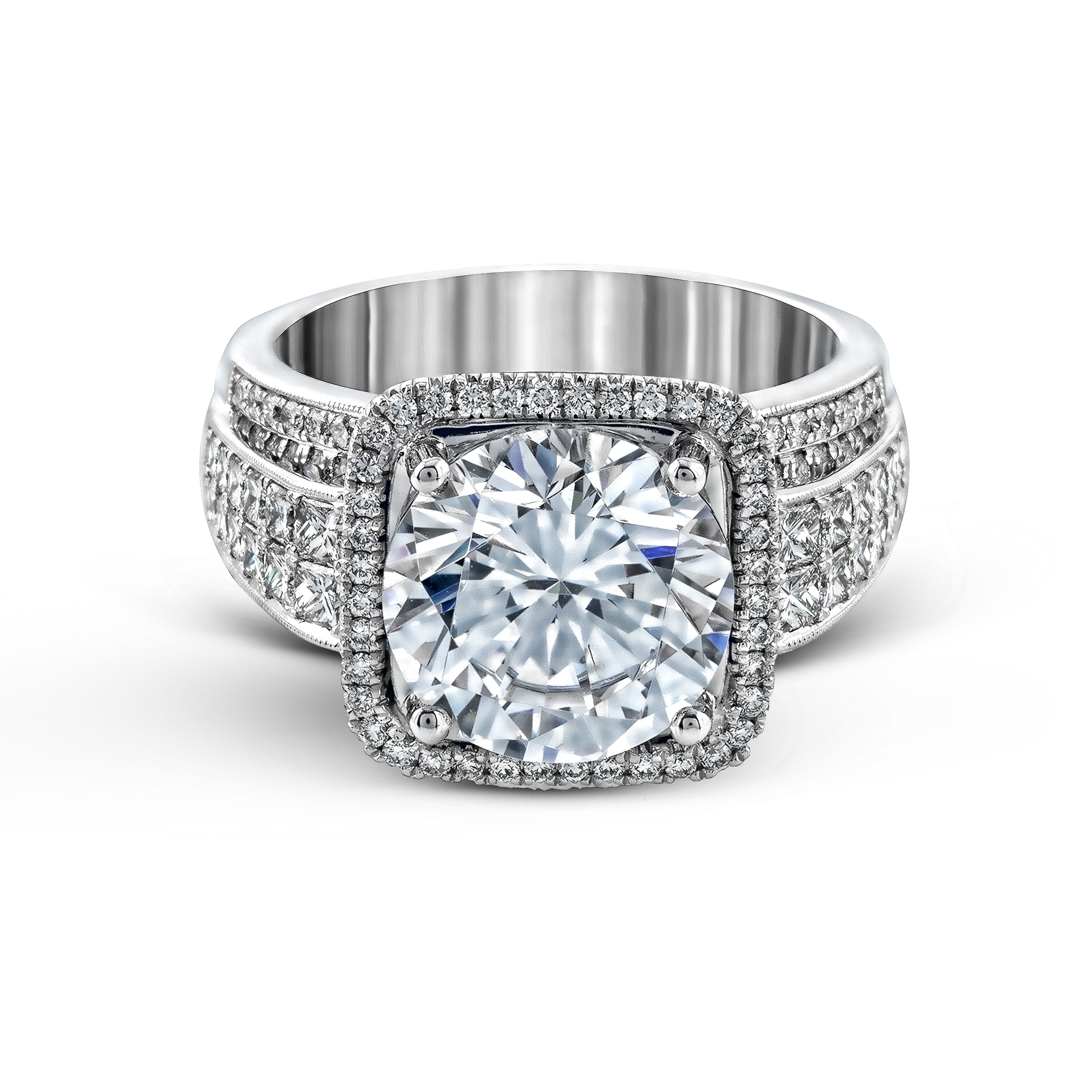 MR2097 Nocturnal Sophistication Collection Platinum Round Cut Engagement Ring