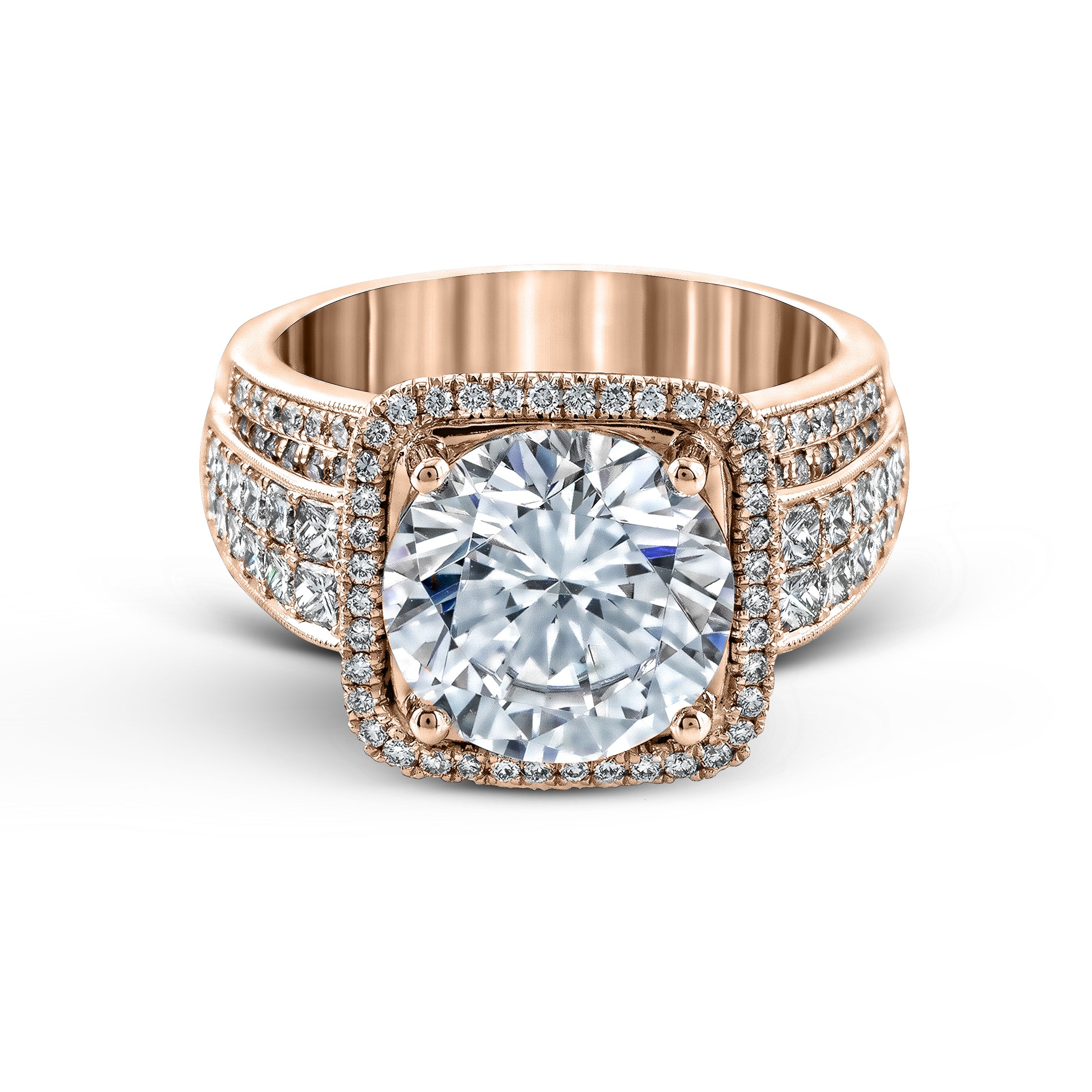 MR2097 Nocturnal Sophistication Collection Rose Gold Round Cut Engagement Ring