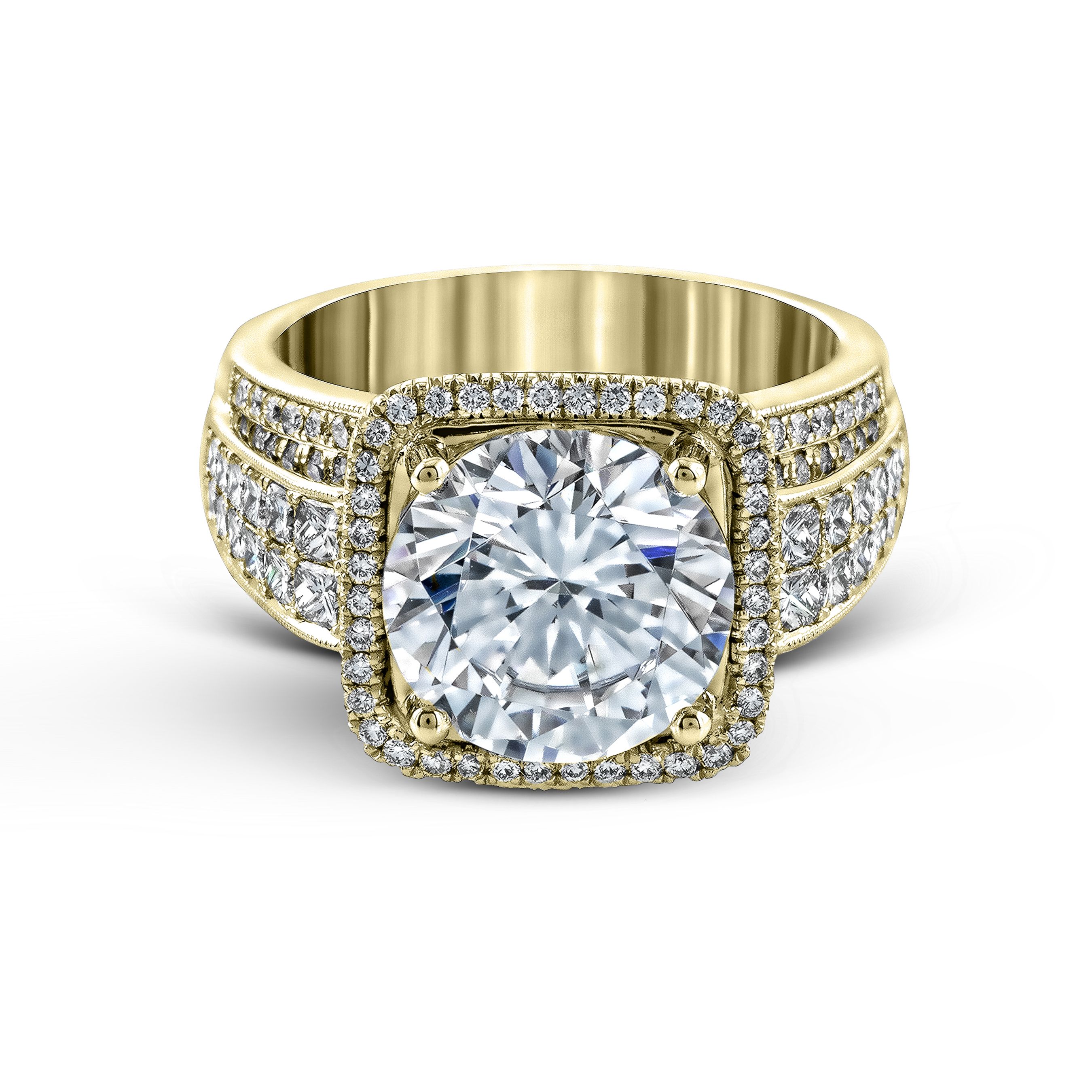 MR2097 Nocturnal Sophistication Collection Yellow Gold Round Cut Engagement Ring