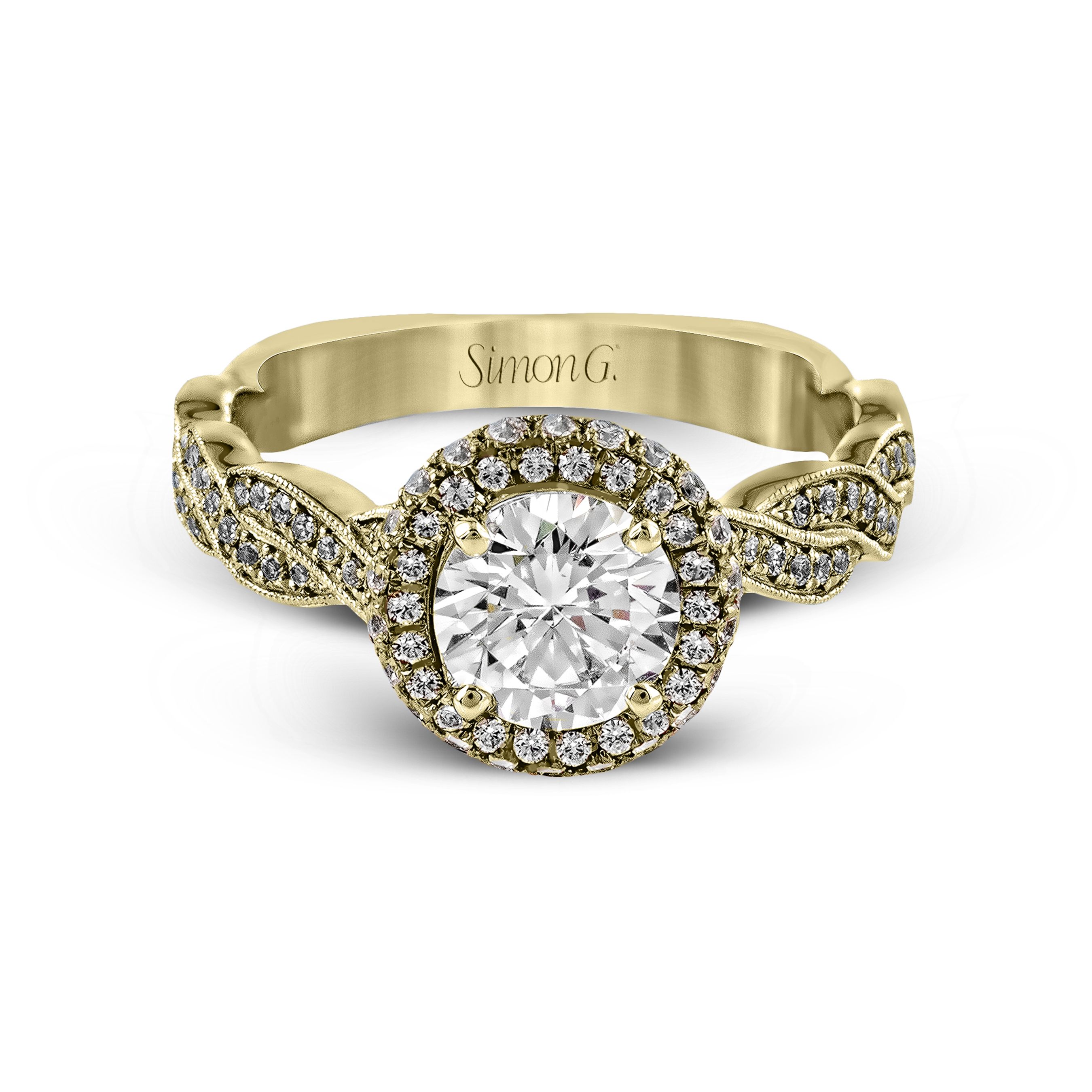 MR2133 Passion Collection Yellow Gold Round Cut Engagement Ring