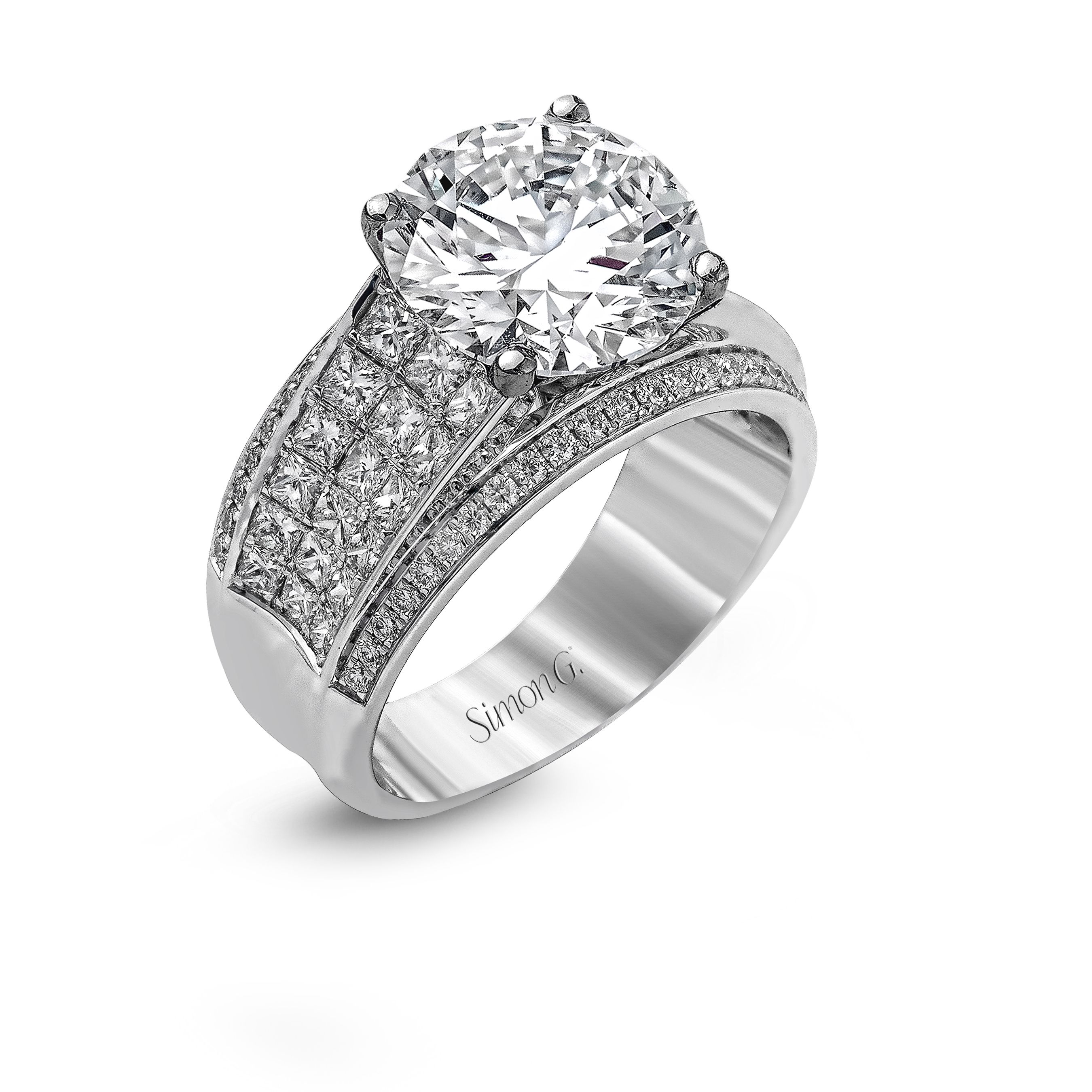 MR2141 Nocturnal Sophistication Collection Platinum Round Cut Engagement Ring