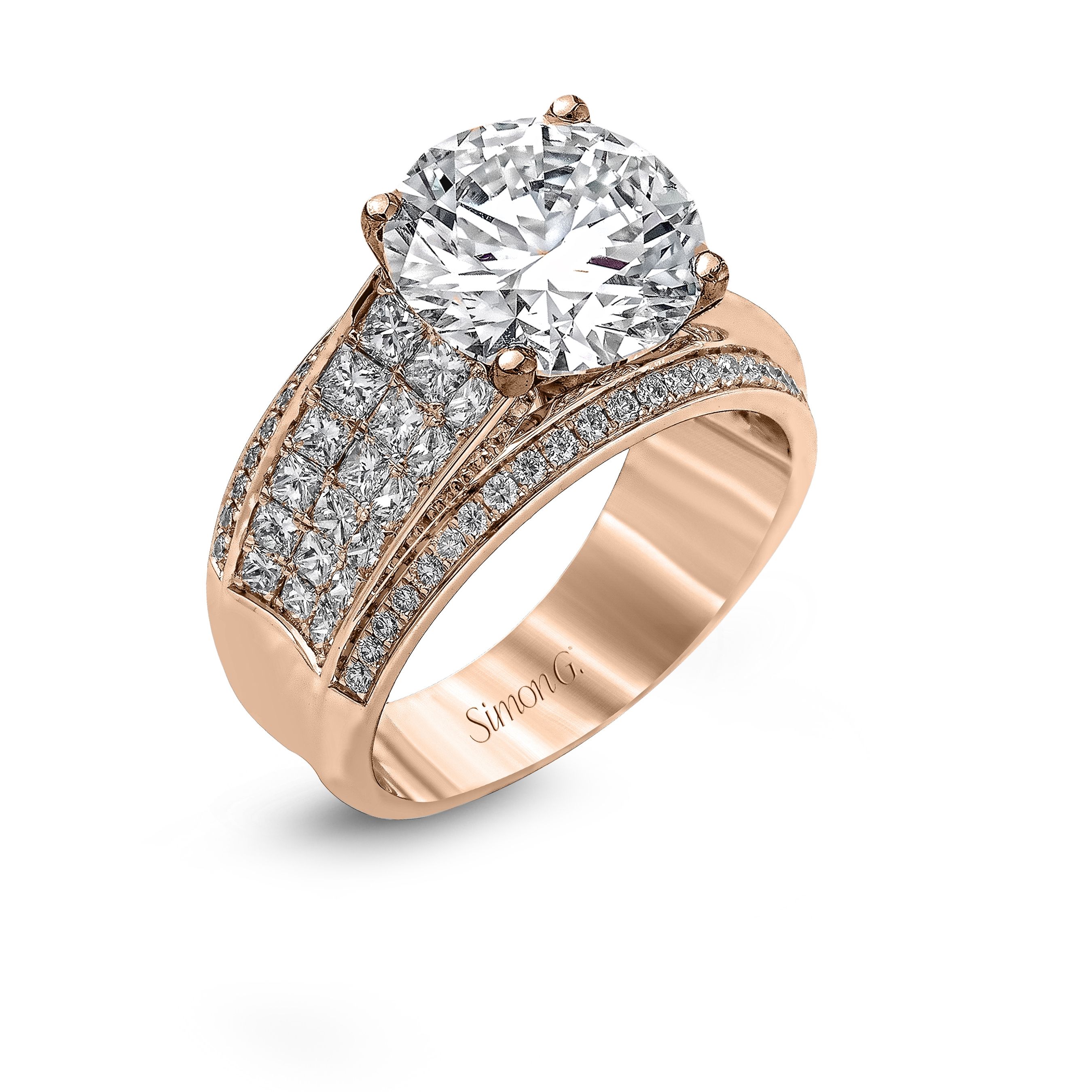 MR2141 Nocturnal Sophistication Collection Rose Gold Round Cut Engagement Ring