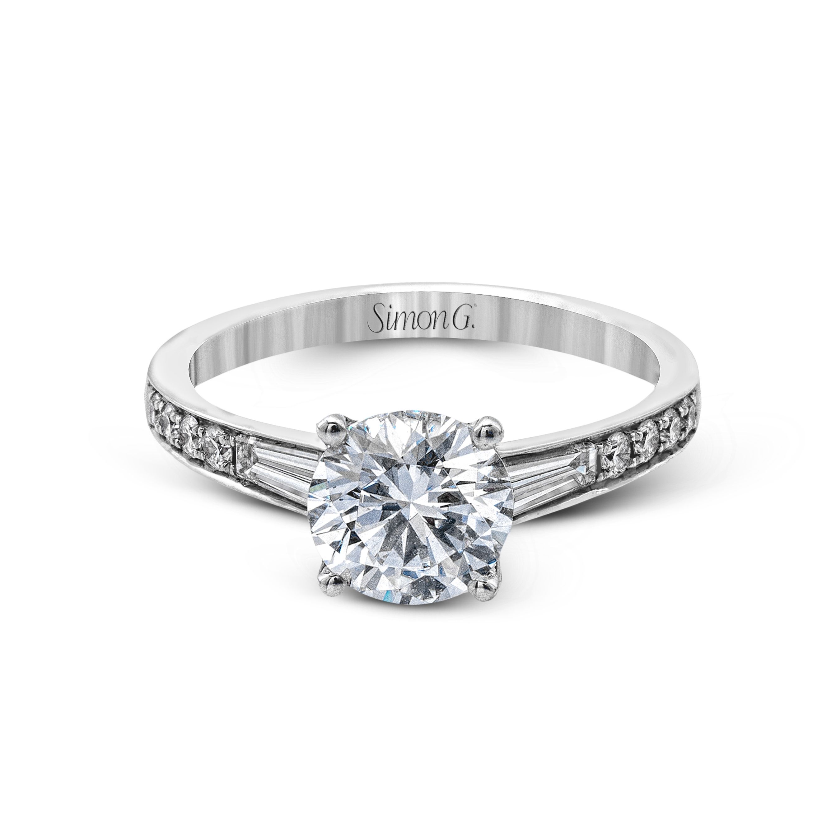 MR2219 Modern Enchantment Collection Platinum Round Cut Engagement Ring