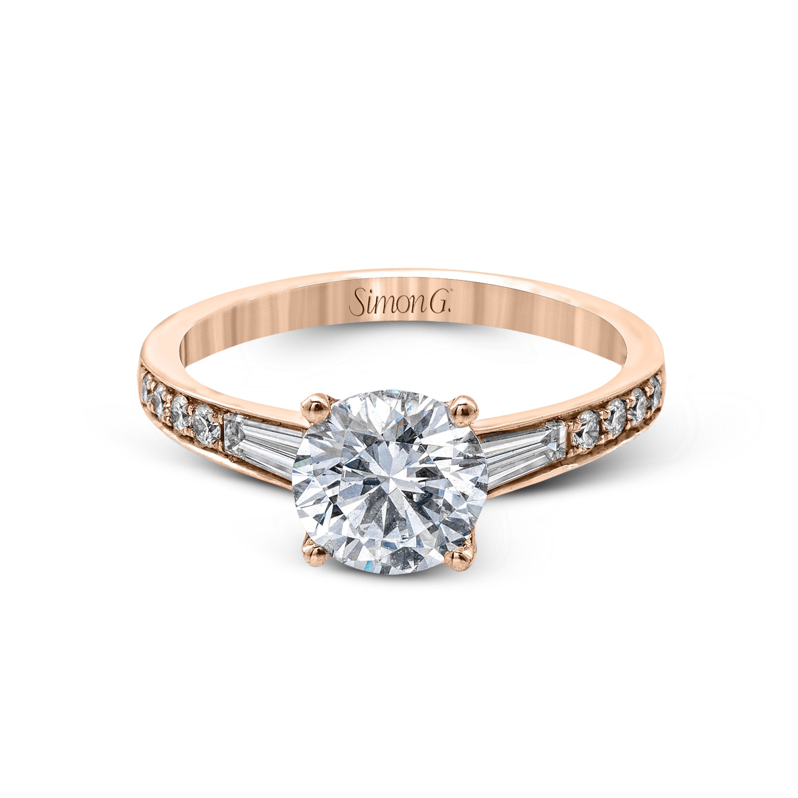 MR2219 Modern Enchantment Collection Rose Gold Round Cut Engagement Ring