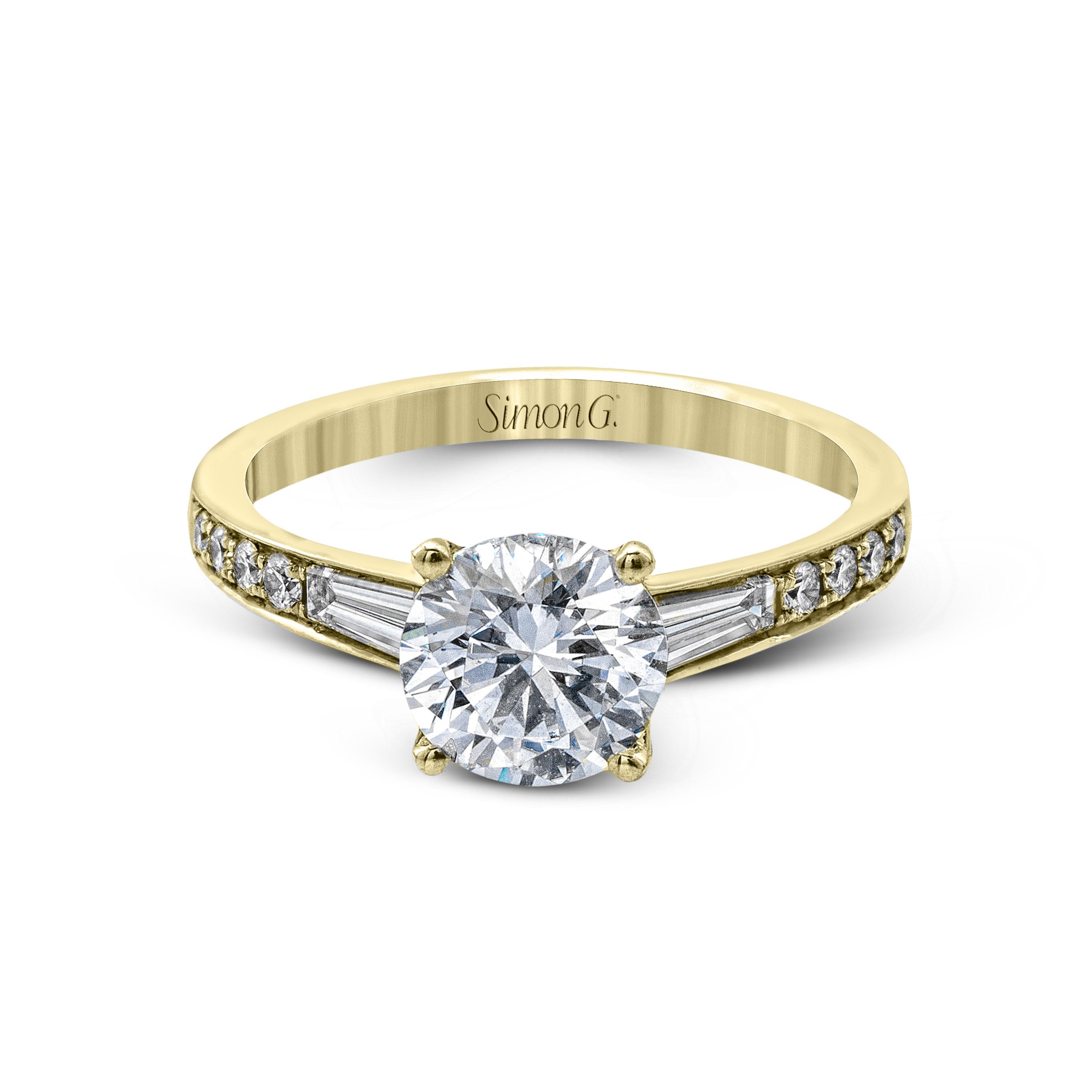 MR2219 Modern Enchantment Collection Yellow Gold Round Cut Engagement Ring