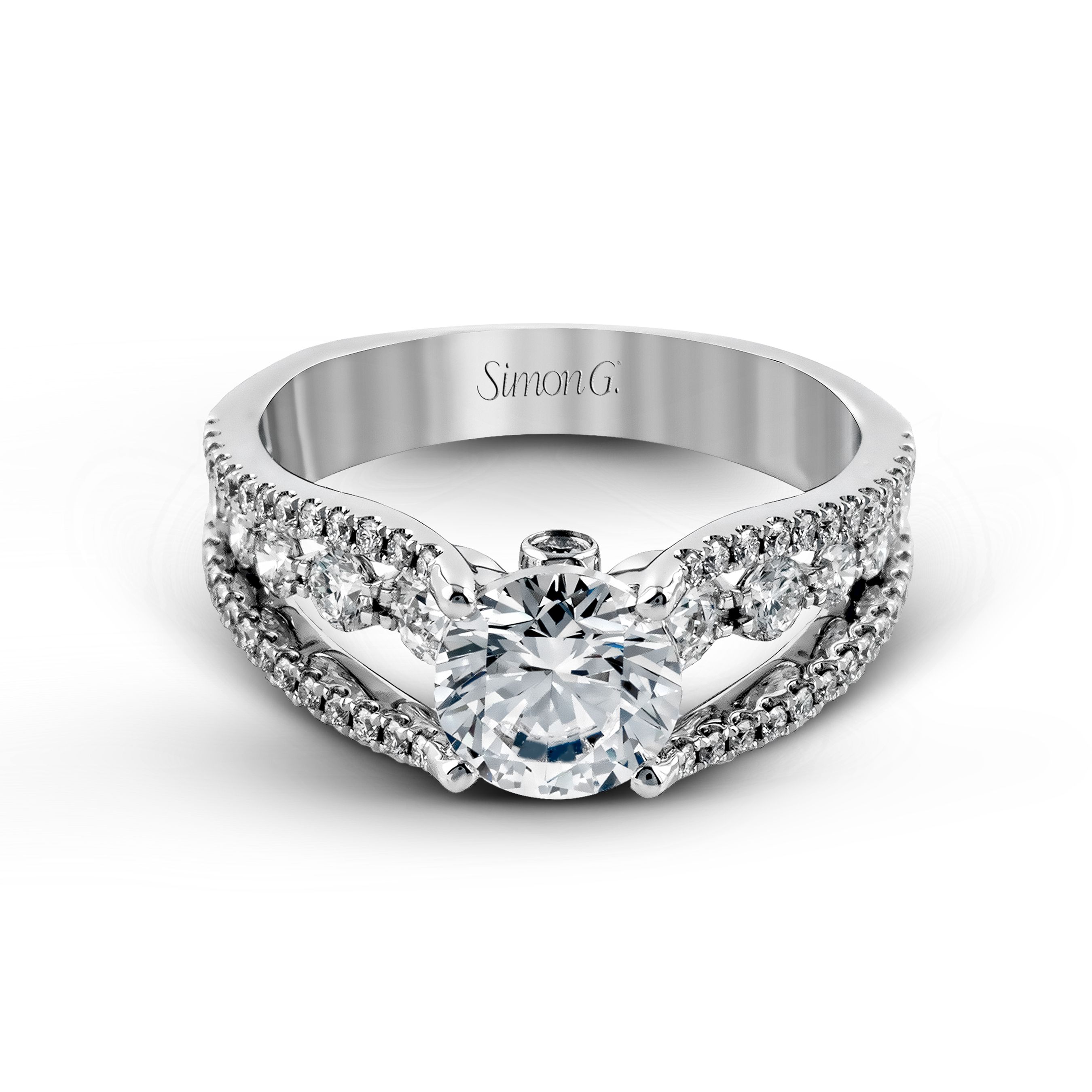 MR2248 Modern Enchantment Collection Platinum Round Cut Engagement Ring
