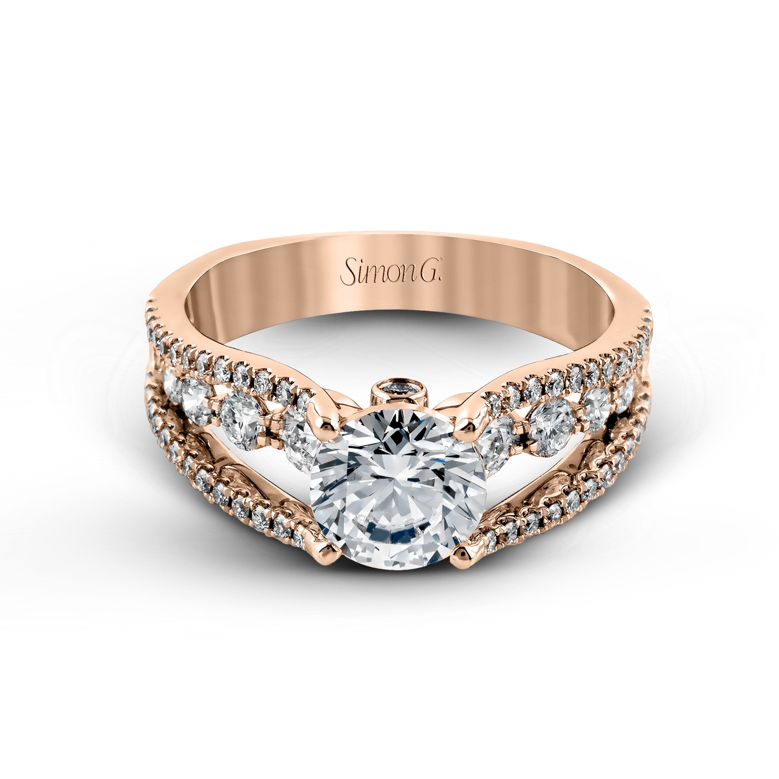 MR2248 Modern Enchantment Collection Rose Gold Round Cut Engagement Ring