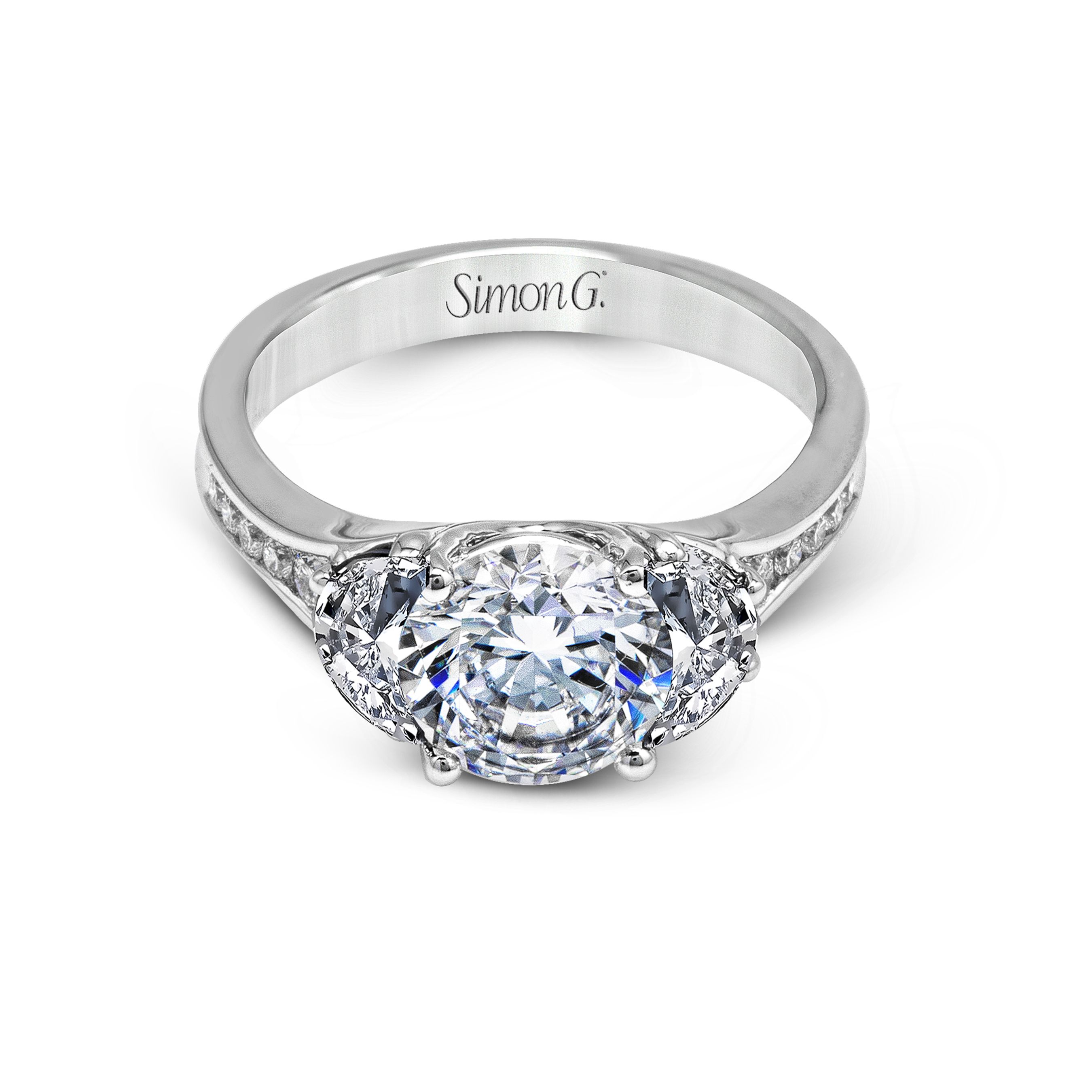 MR2310 Modern Enchantment Collection Platinum Round Cut Engagement Ring