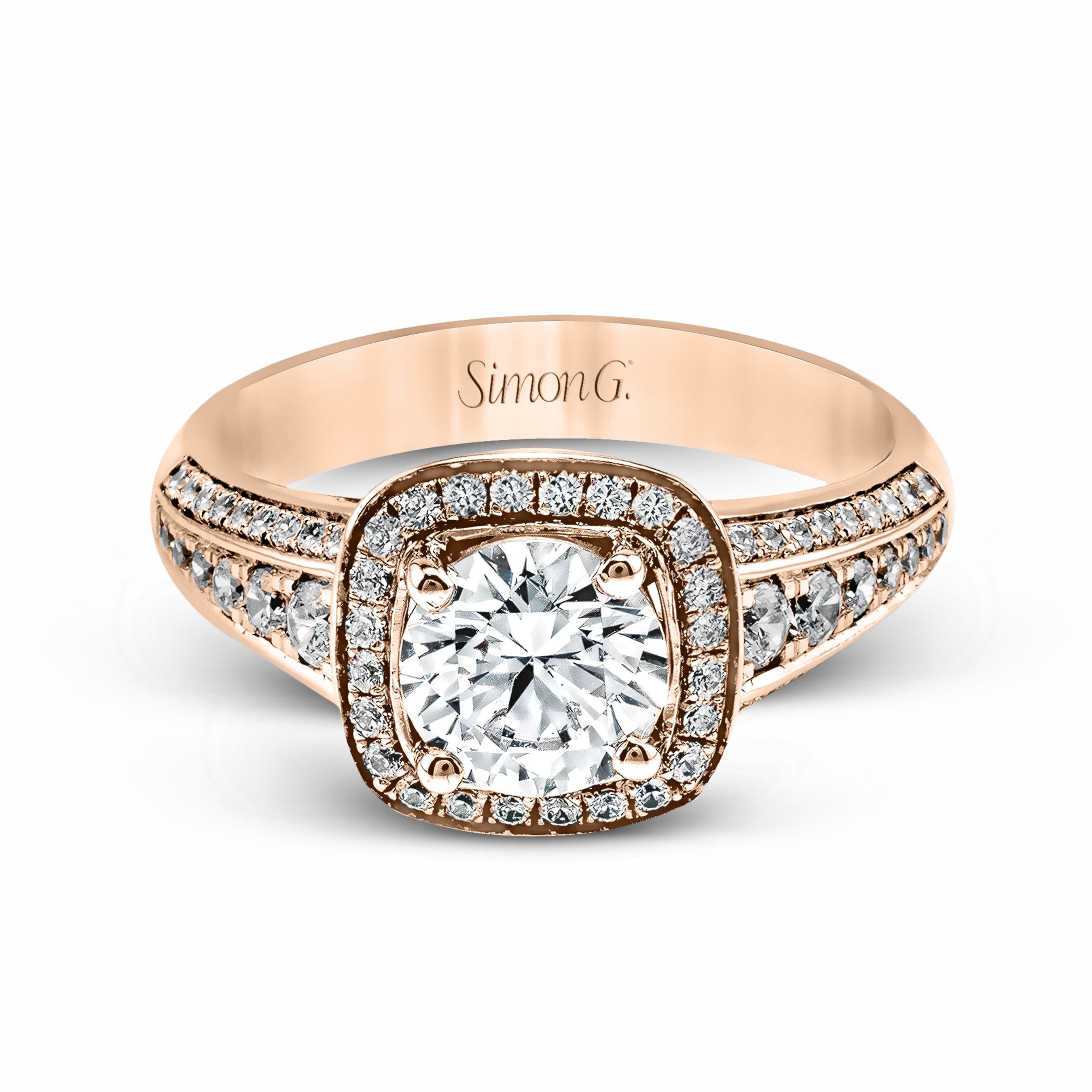 MR2341 Passion Collection Rose Gold Round Cut Engagement Ring