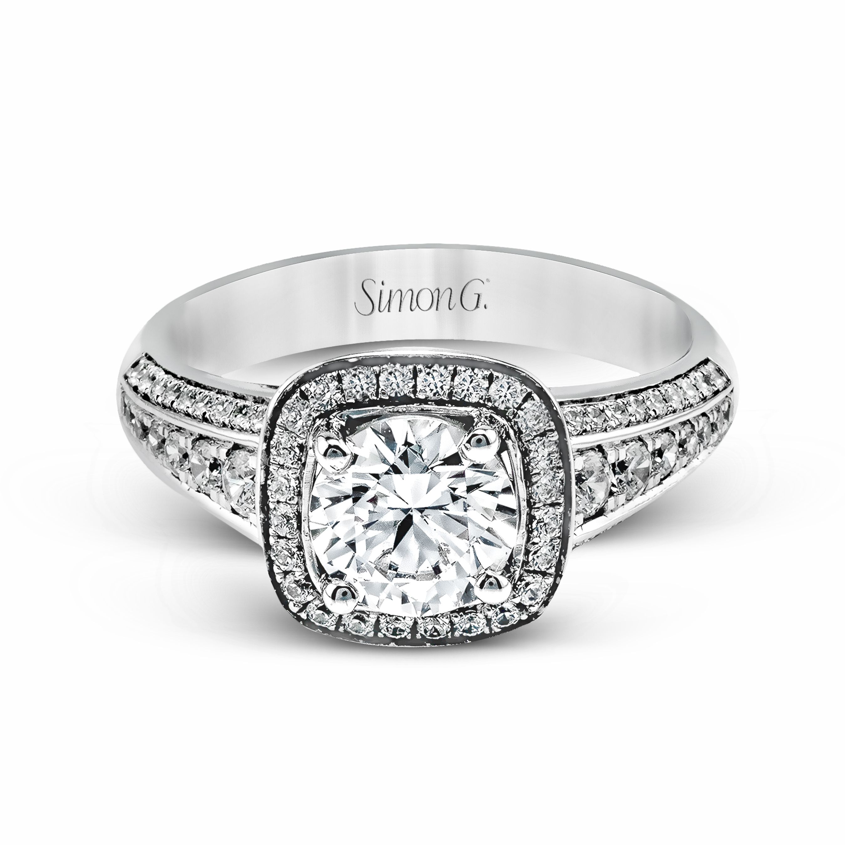 MR2341 Passion Collection White Gold Round Cut Engagement Ring