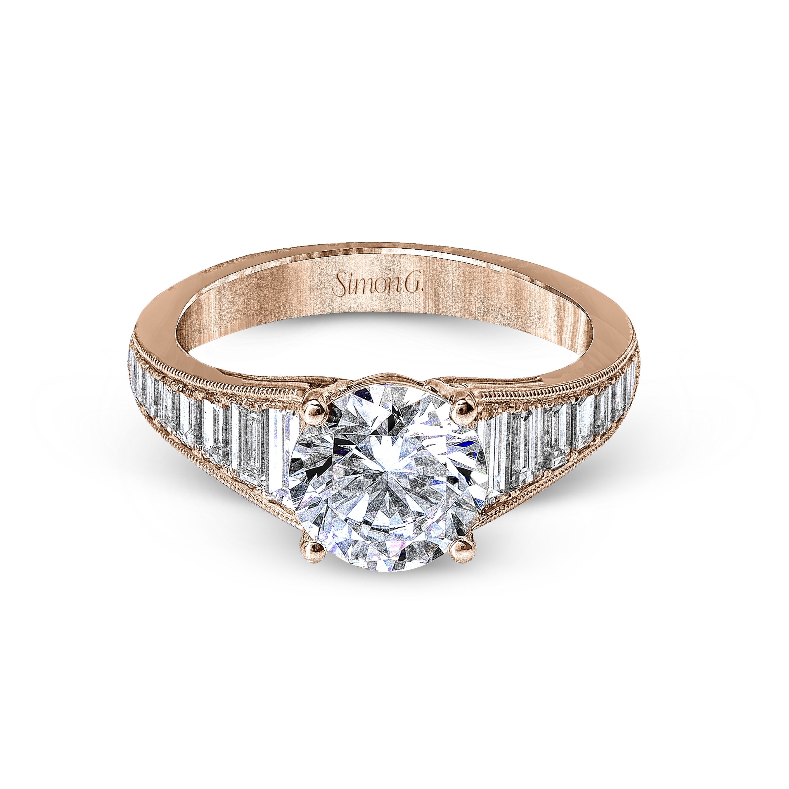MR2358 Vintage Explorer Collection Rose Gold Round Cut Engagement Ring