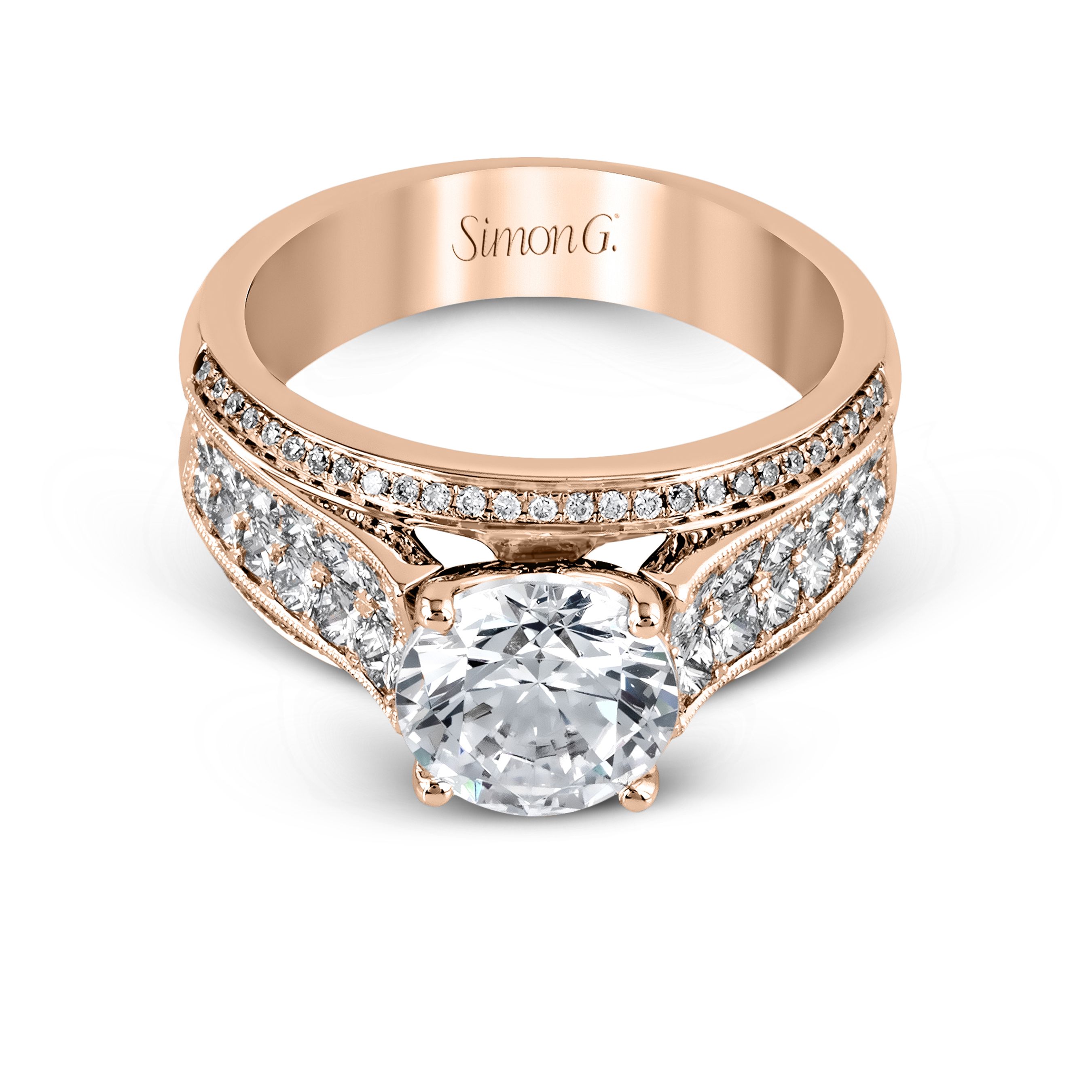 MR2425 Nocturnal Sophistication Collection Rose Gold Round Cut Engagement Ring